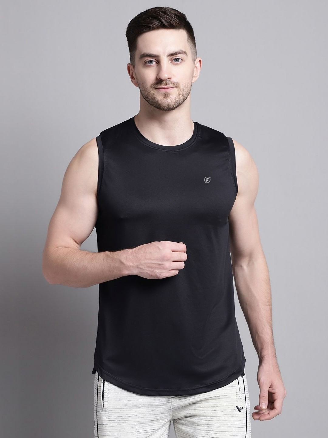

Friskers Men Hooded Raw Edge T-shirt, Black
