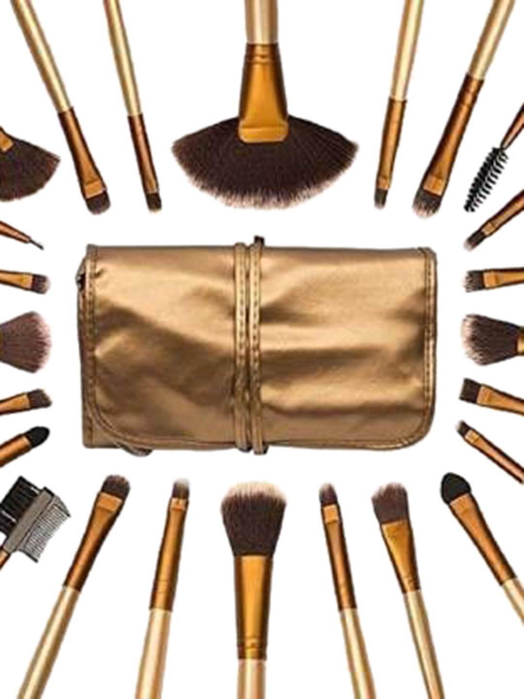 

Yoana Set Of 24 Beauty Cosmetic Brush With Pouch Case, Gold