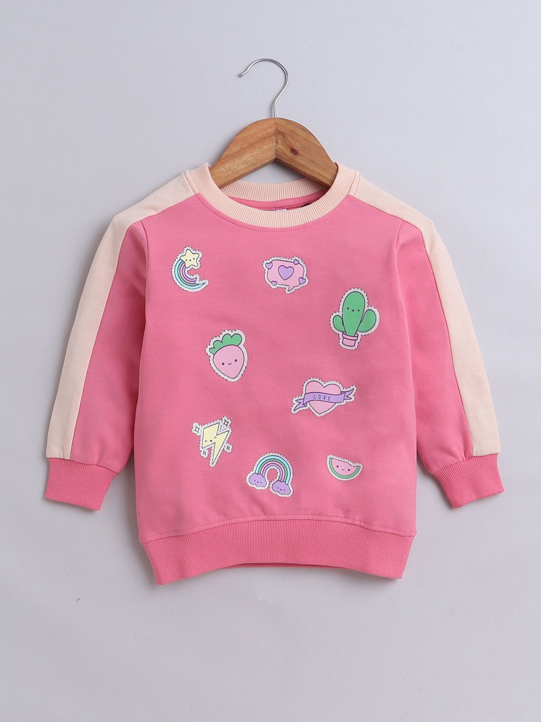 

BUMZEE Girls Printed Sweatshirt, Pink
