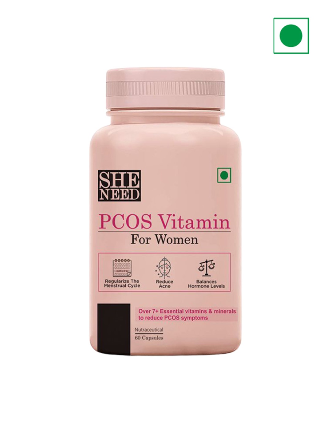 

SHENEED Women PCOS Vitamin Capsules - 60 Capsules, Pink