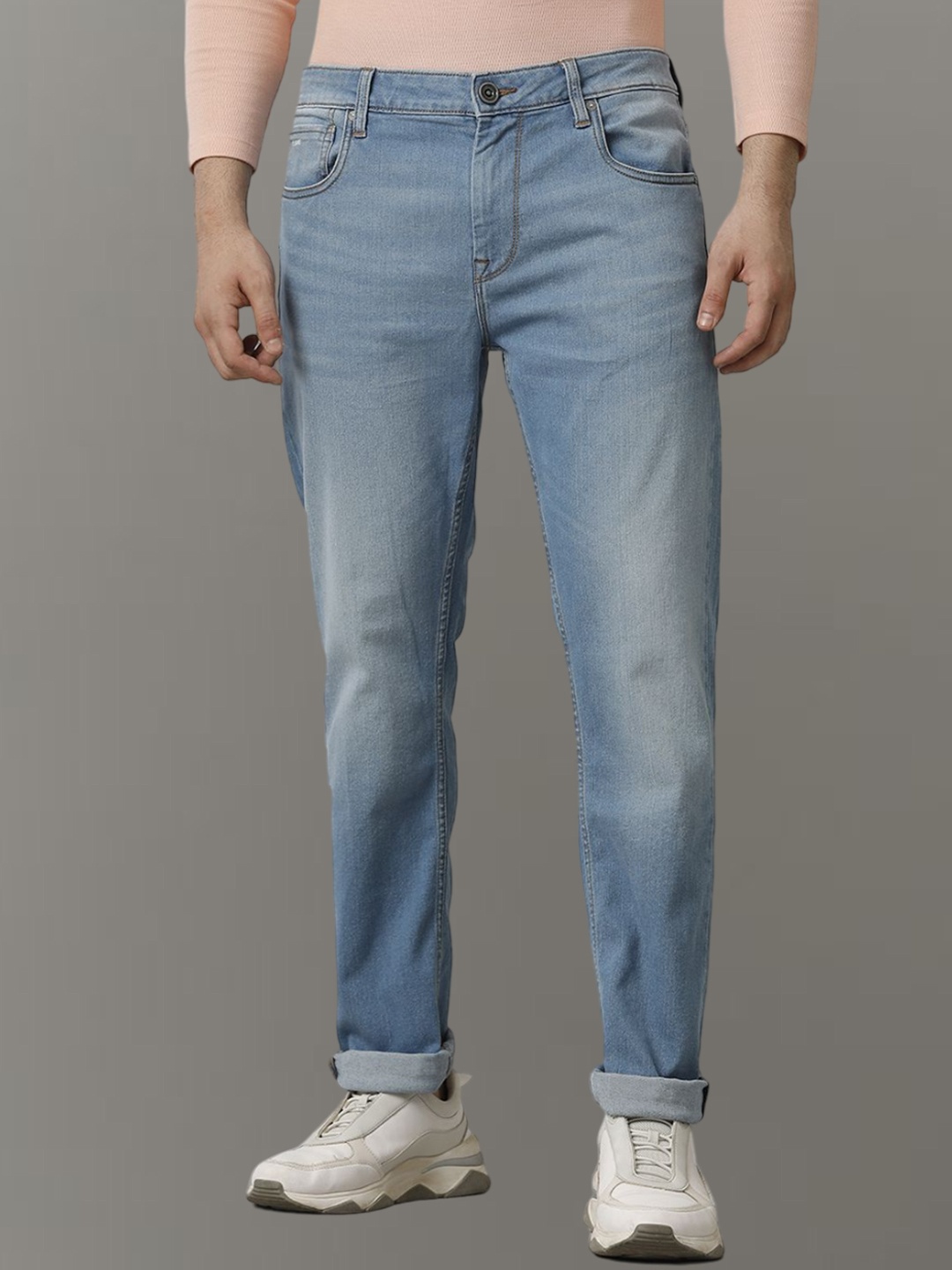 

Voi Jeans Men Skinny Fit Heavy Fade Stretchable Jeans, Blue