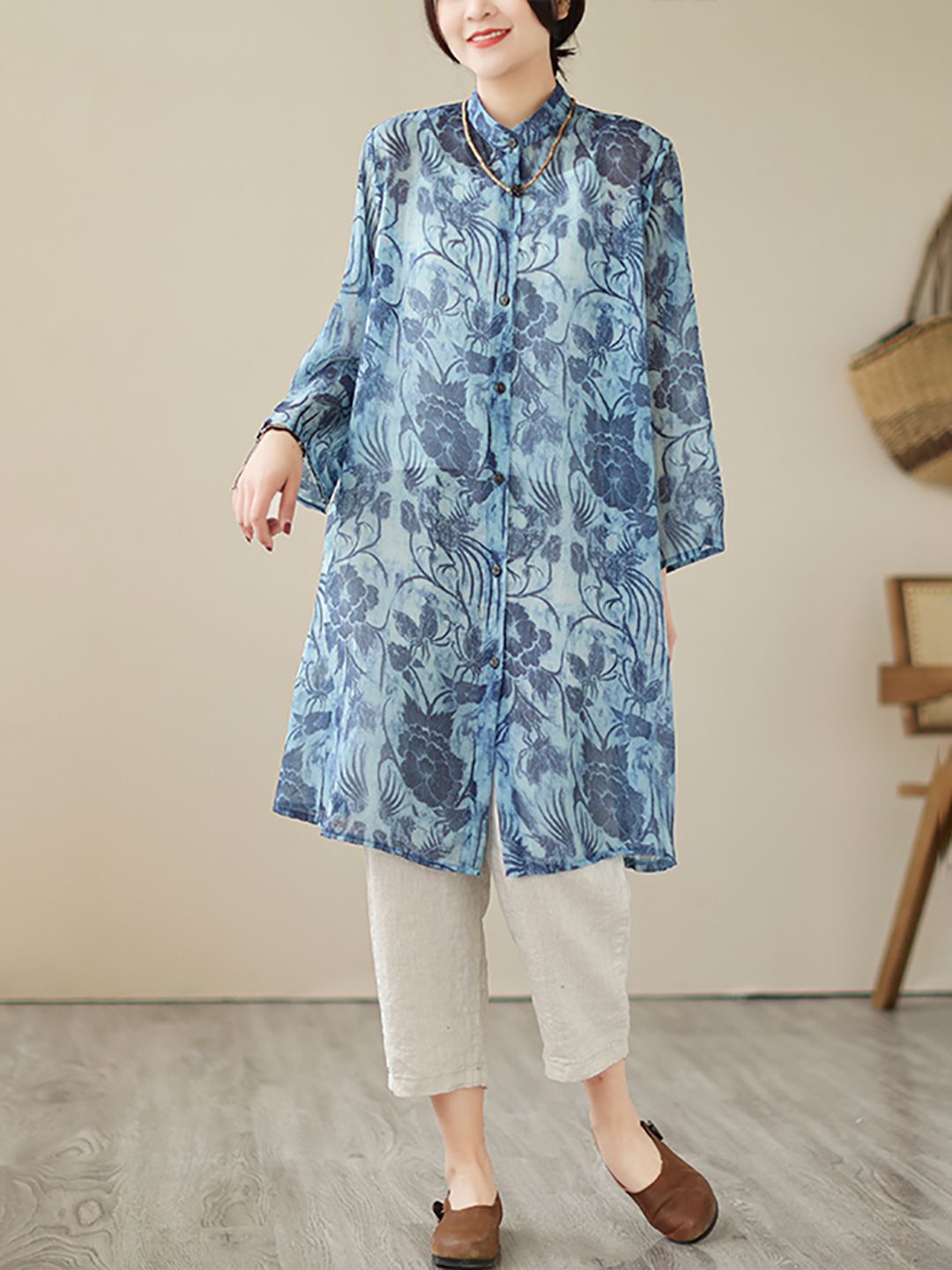 

JC Mode Women Print Shirt Dress, Blue