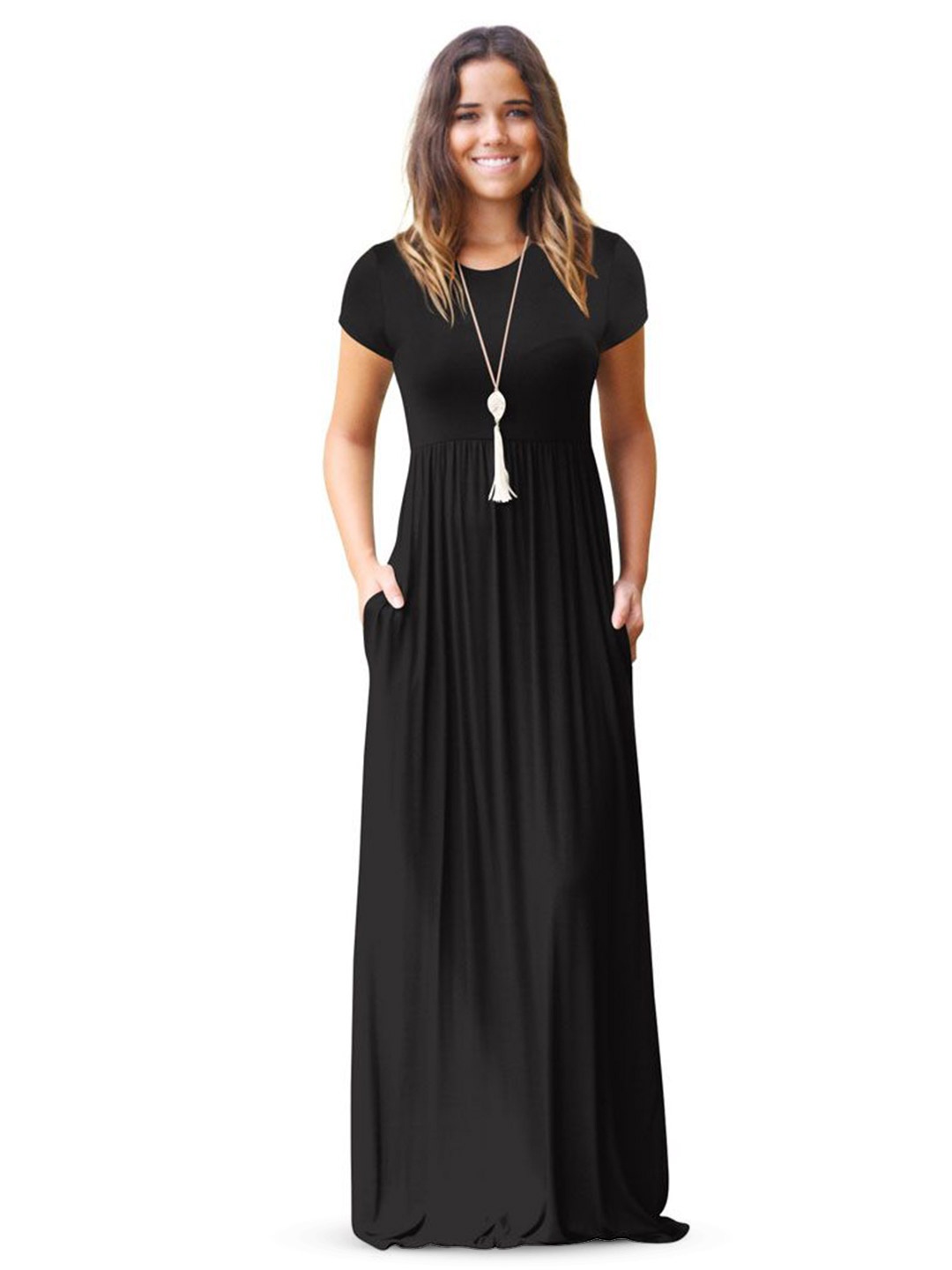

StyleCast Round Neck Maxi Dress, Black