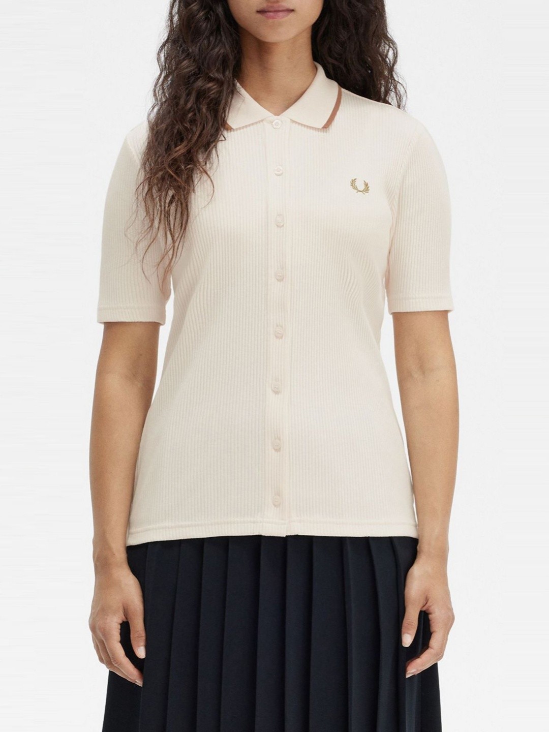 

Fred Perry Women Polo Collar Slim Fit T-shirt, Pink
