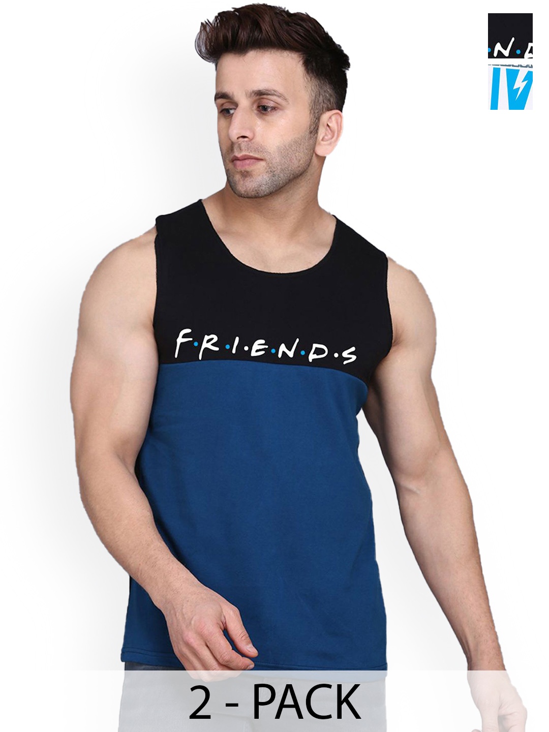 

SLOWLORIS Pack Of 2 Printed Gym Vests, White