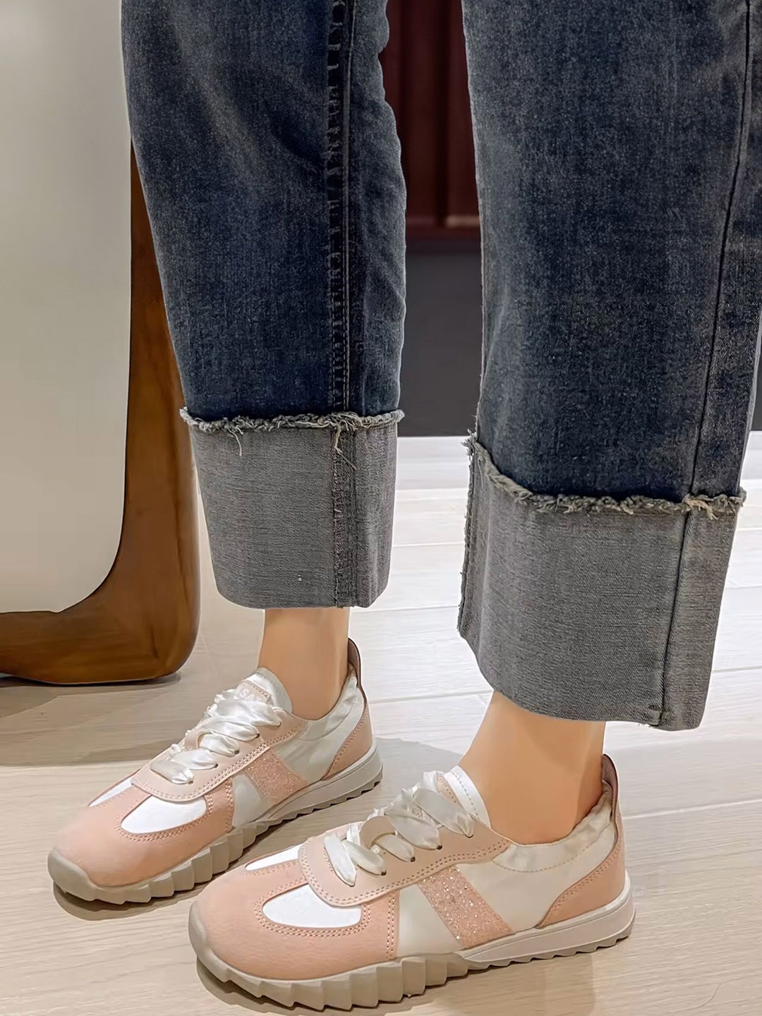 

LULU & SKY Women Colourblocked PU Lace-Ups Sneakers, Beige