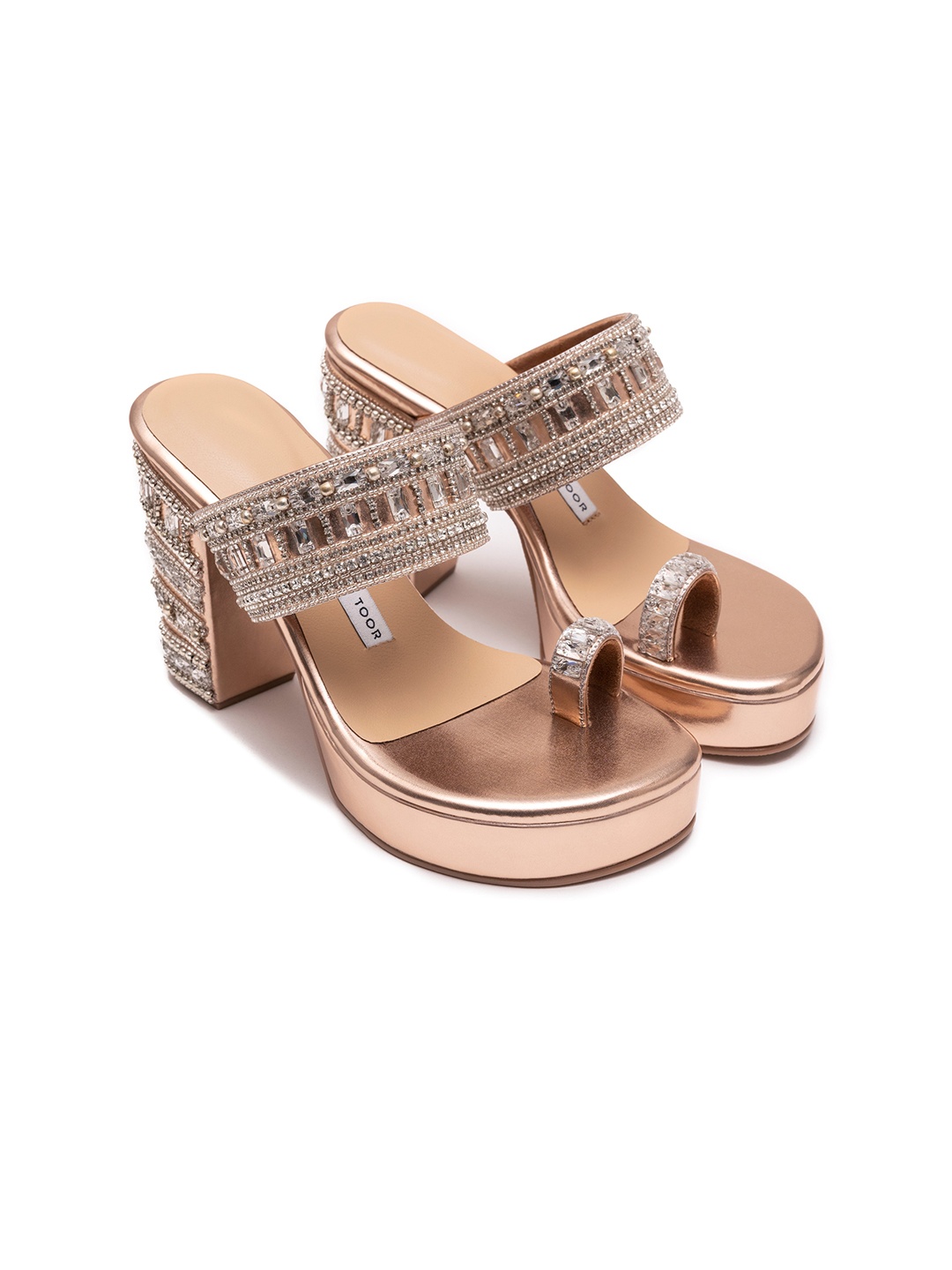 

Aprajita Toor Women Ethnic Embellished Platform Heels Sandals, Rose gold
