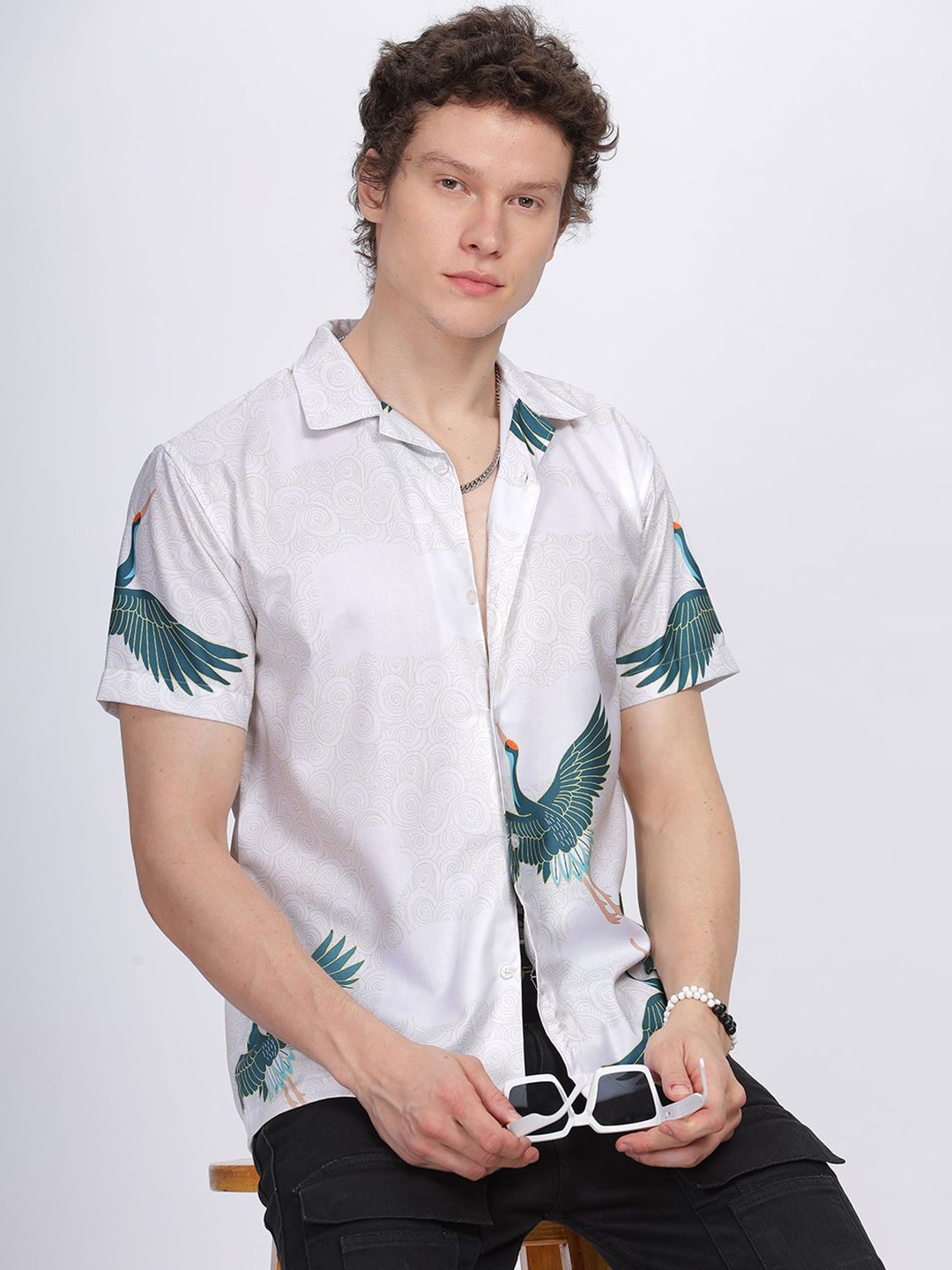 

Vestirio Men Relaxed Spread Collar Relaxed Fit Casual Shirt, White
