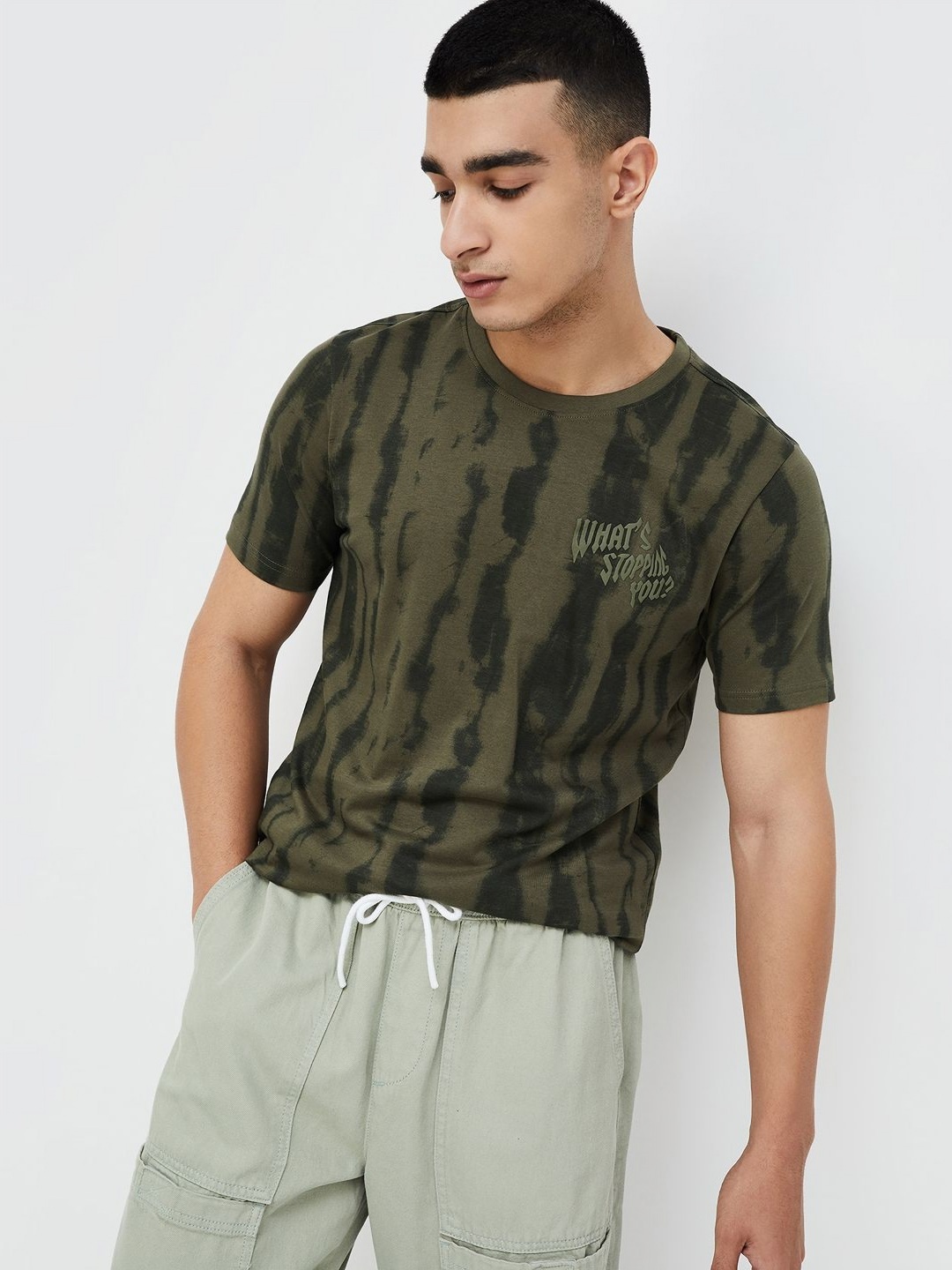 

Forca by Lifestyle Men Typography Printed Extended Sleeves T-shirt, Olive