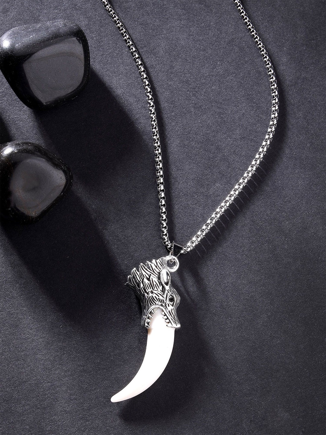 

Bohey by KARATCART Silver-Plated Contemporary Pendants with Chains