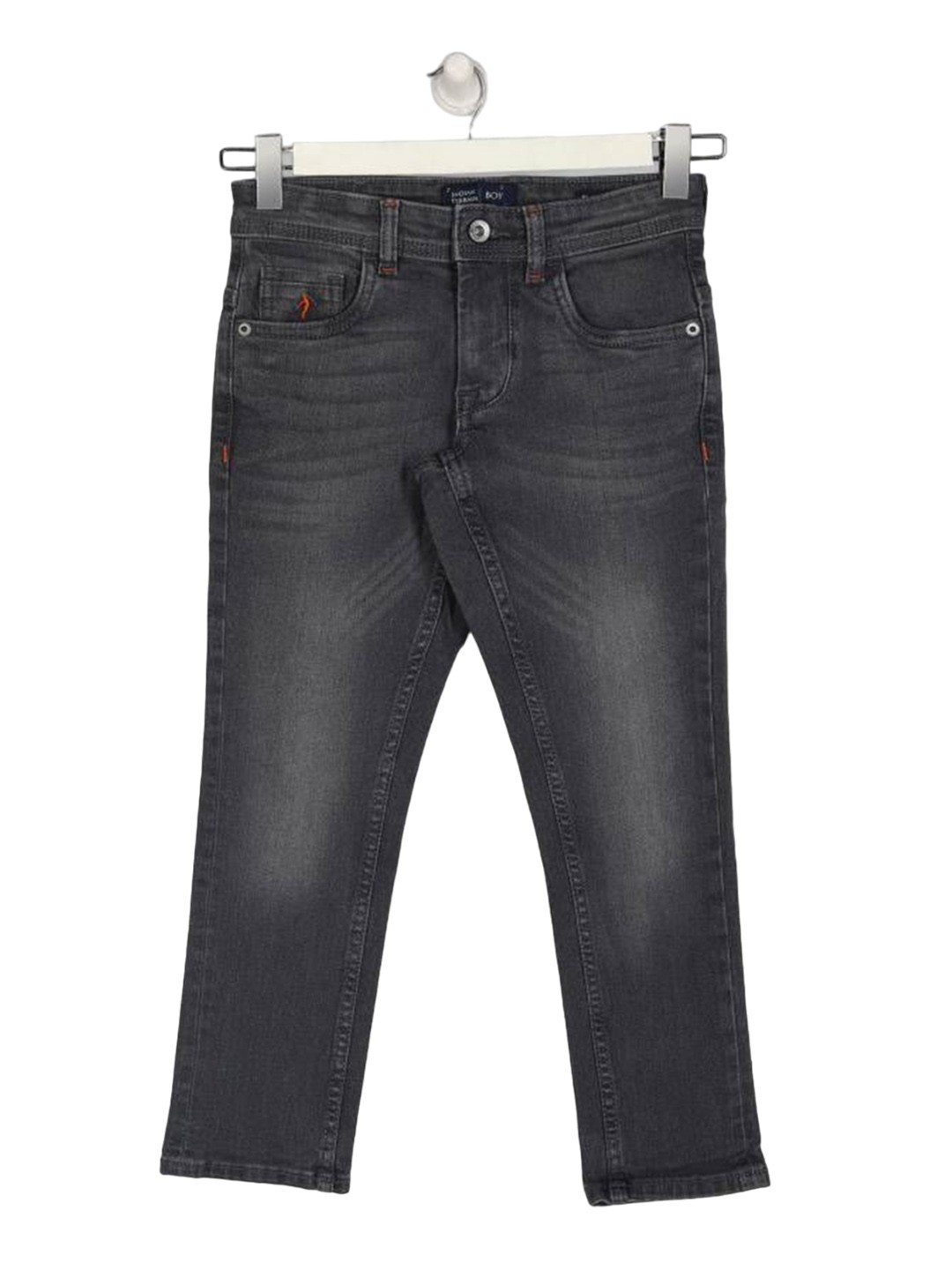 

Indian Terrain Boys Classic Mid-Rise Light Fade Jeans, Black
