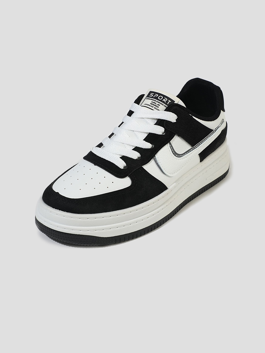 

LULU & SKY Women Colourblocked PU Sneakers, Black