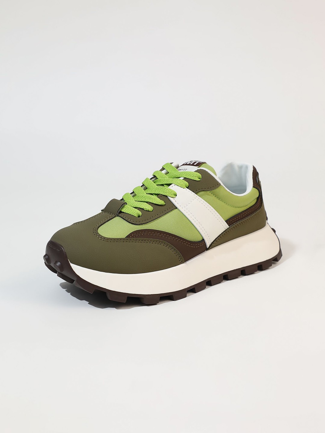 

LULU & SKY Women Colourblocked PU Sneakers, Green