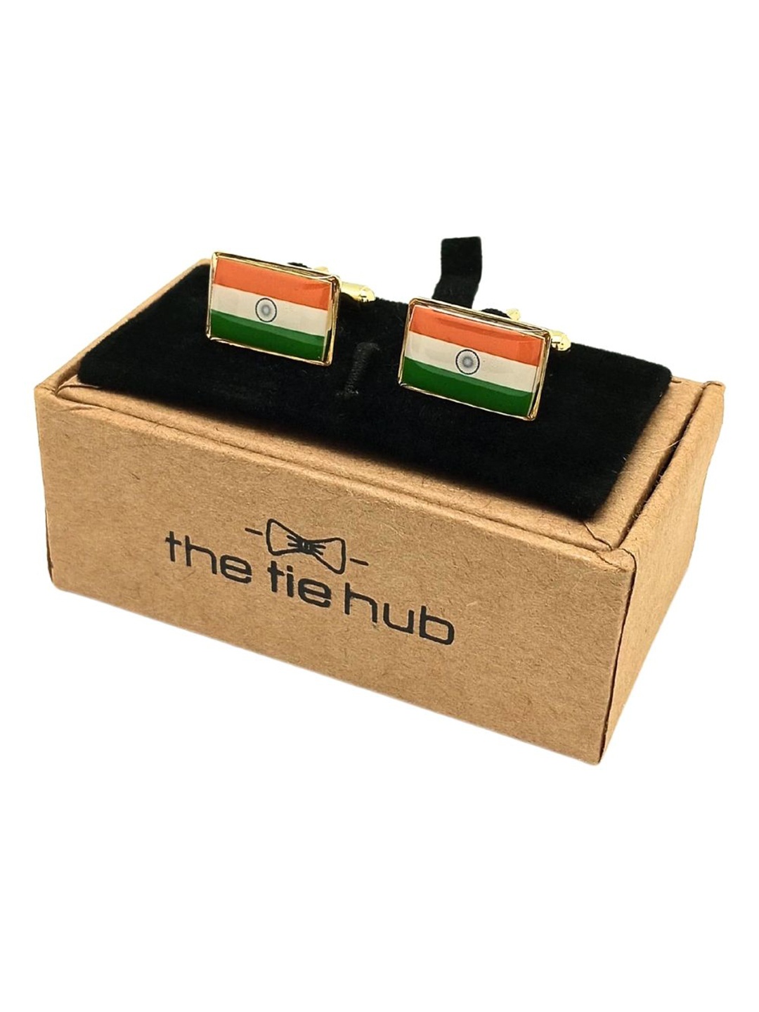 

The Tie Hub India Flag Fashion Cufflink, Orange
