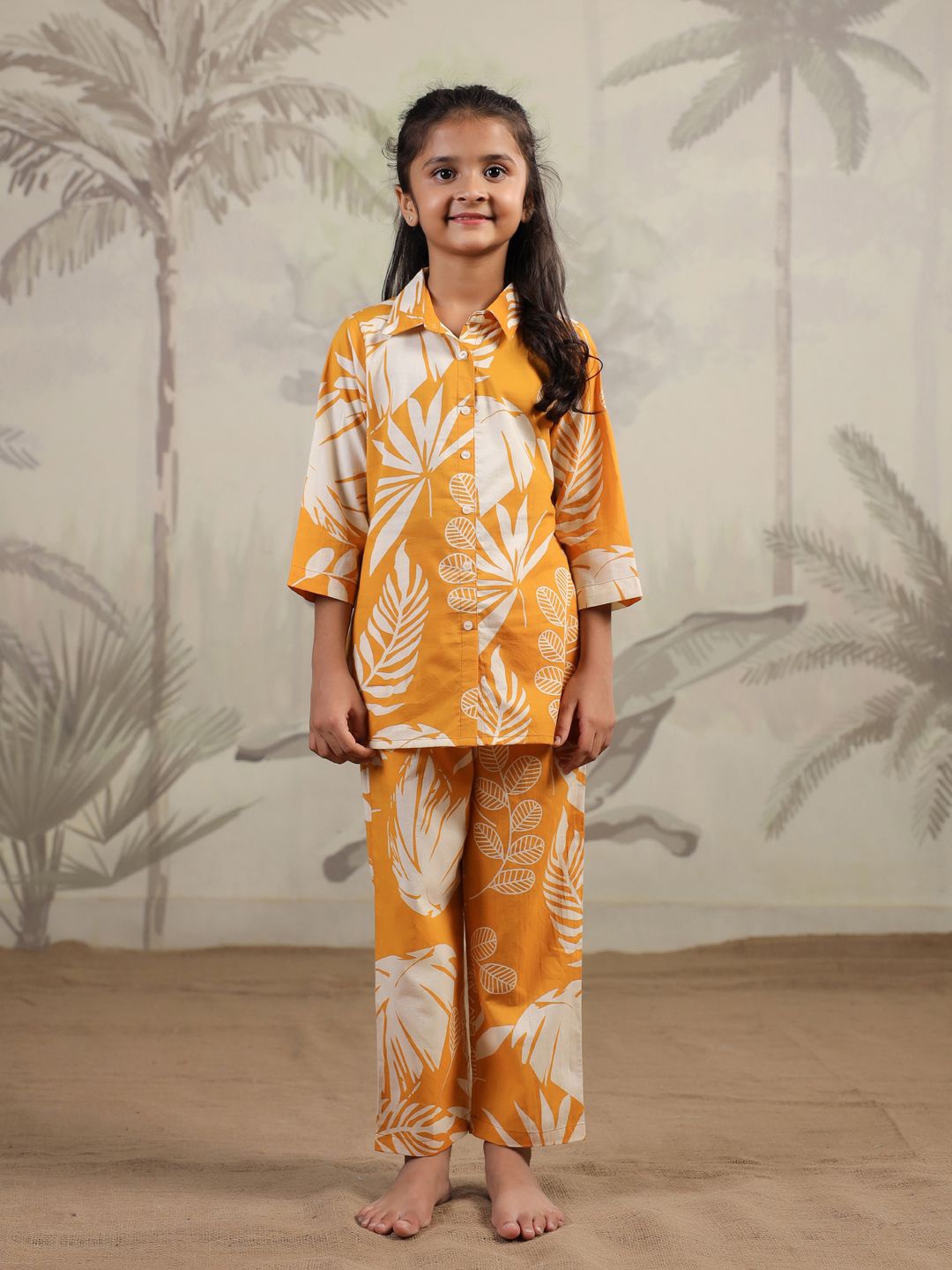 

SANSKRUTIHOMES Girls Tropical Night suit SE-NSP-KID-371-Yellow