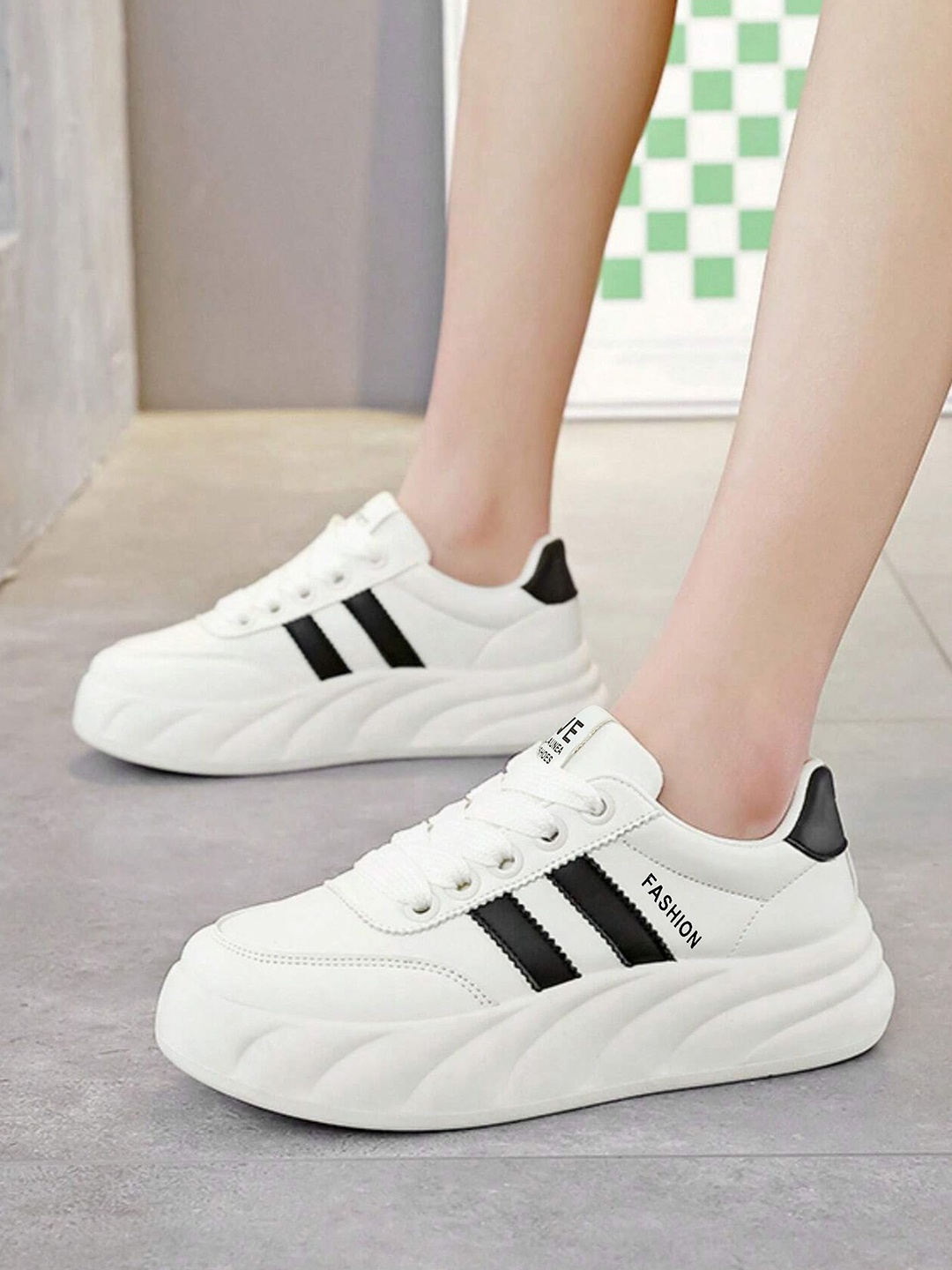 

LULU & SKY Women Colourblocked PU Sneakers, Beige