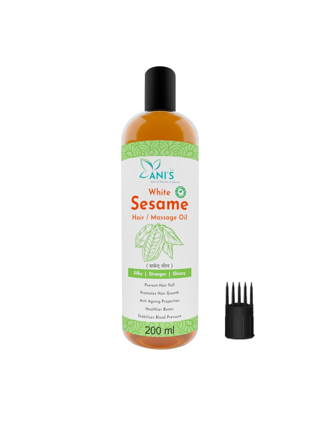 

ANI'S White Sesame Hair Oil For Strong & Silky Hairs - 200ml, Orange