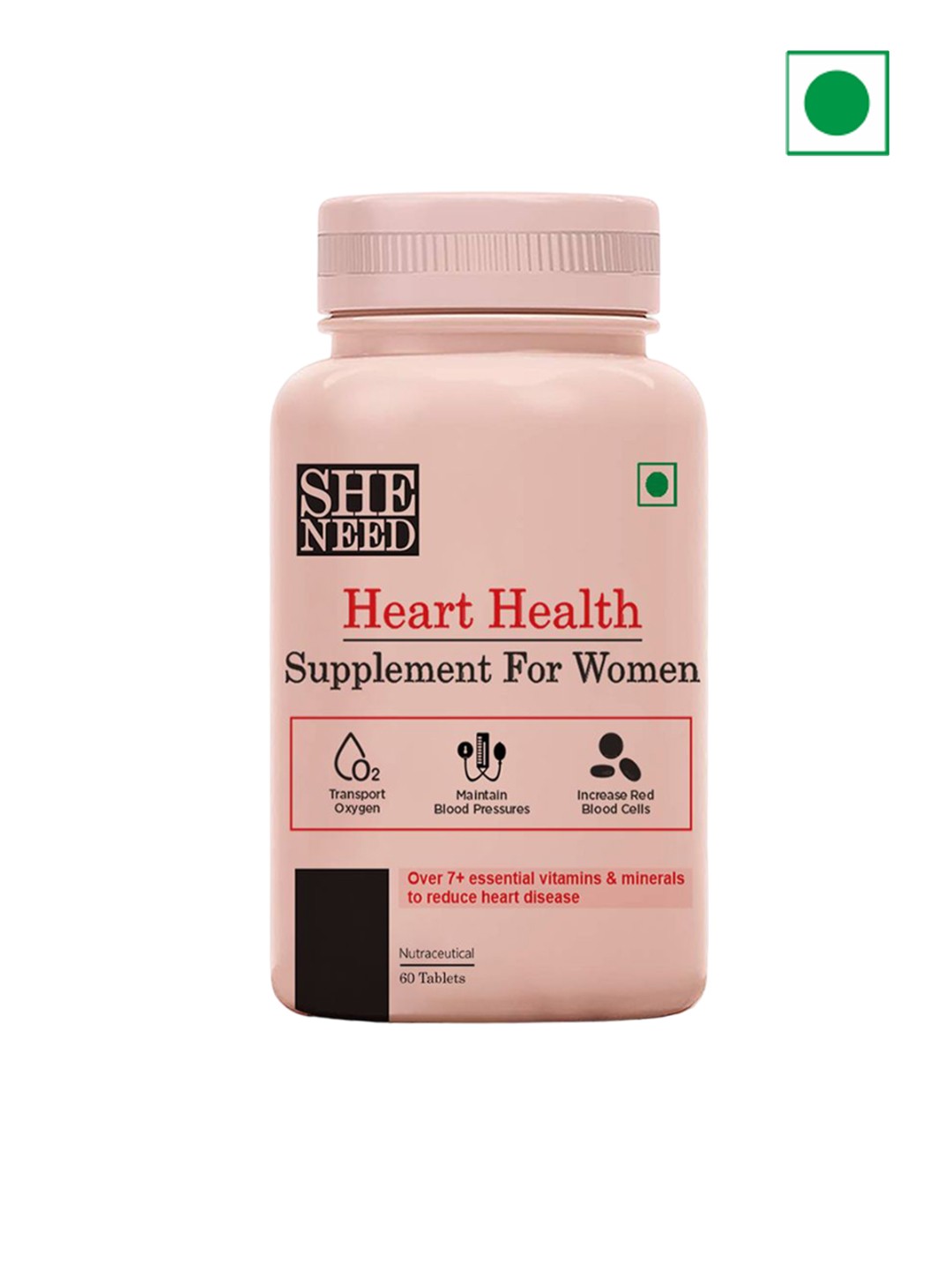 

SHENEED Women Heart Health Tablets - 60 Tablets, Pink