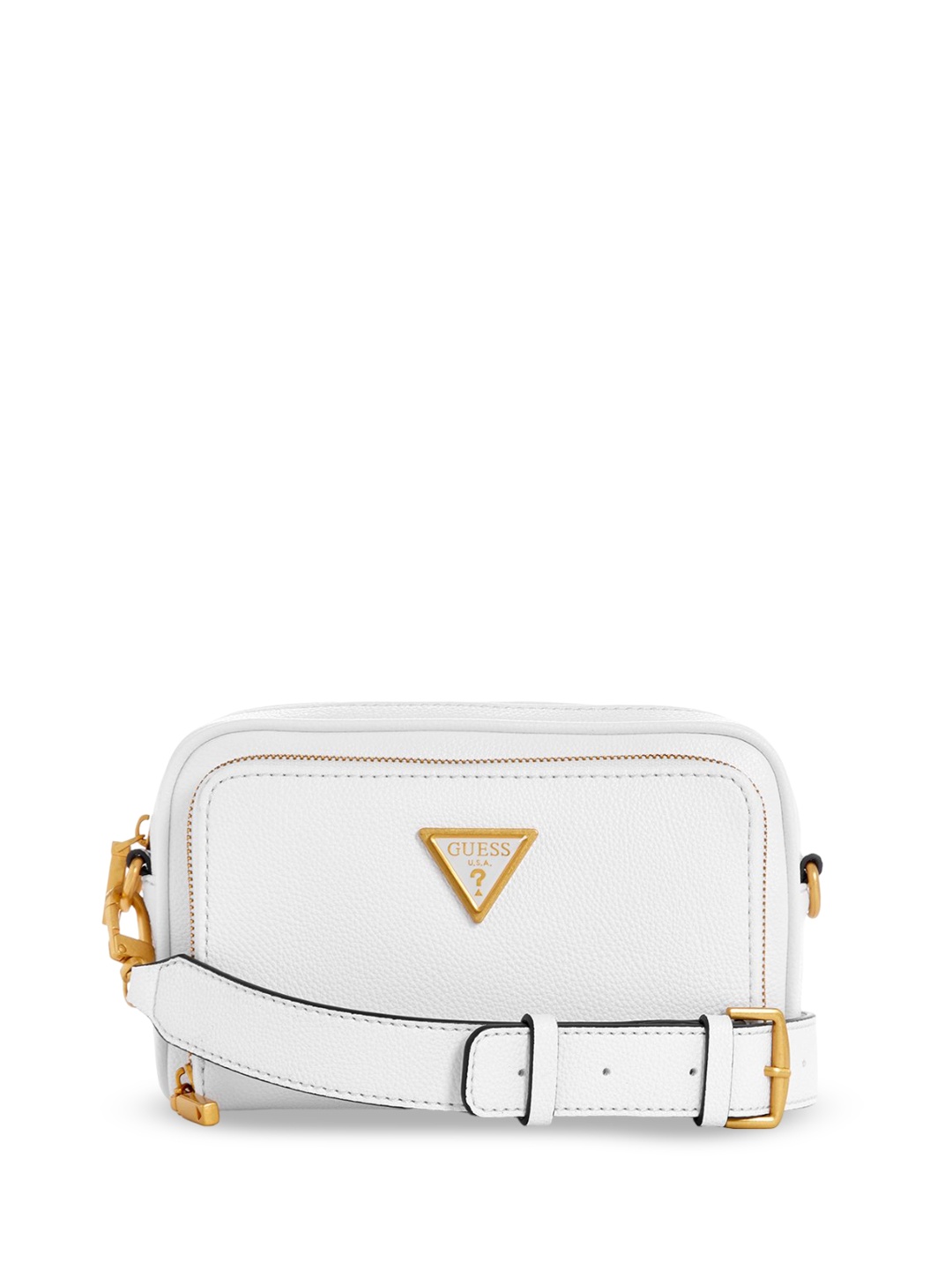 

GUESS PU Structured Sling Bag with Tasselled, White