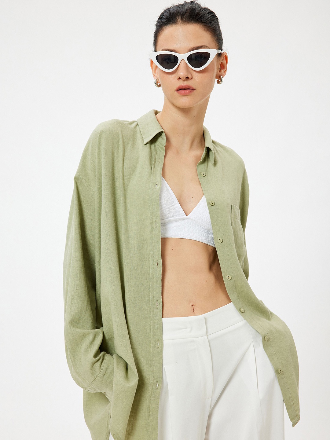 

Koton Shirt Collar Casual Shirt, Khaki