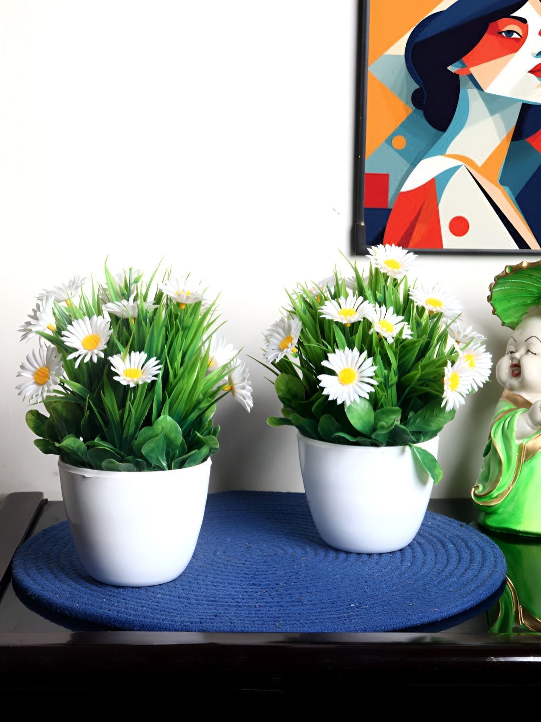 

FOLIYAJ Green 2 Pieces Artificial Plant With Pot