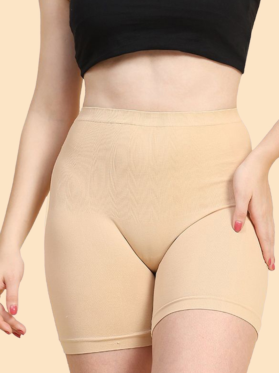 

Trendmalls Pack Of 3 Seamless Underwear Tummy & Thigh Shapewear, Beige