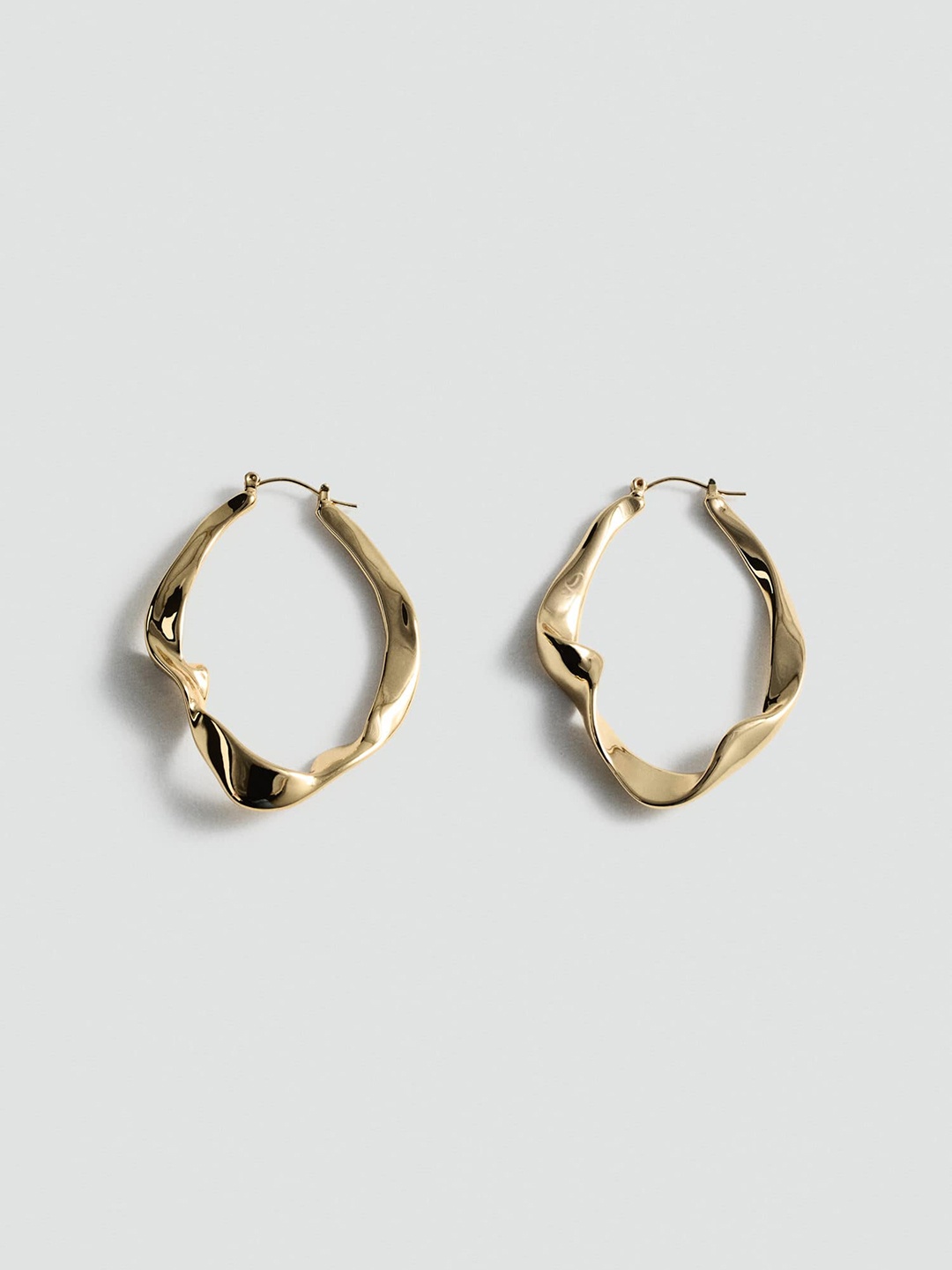 

MANGO Contemporary Hoop Earrings, Gold