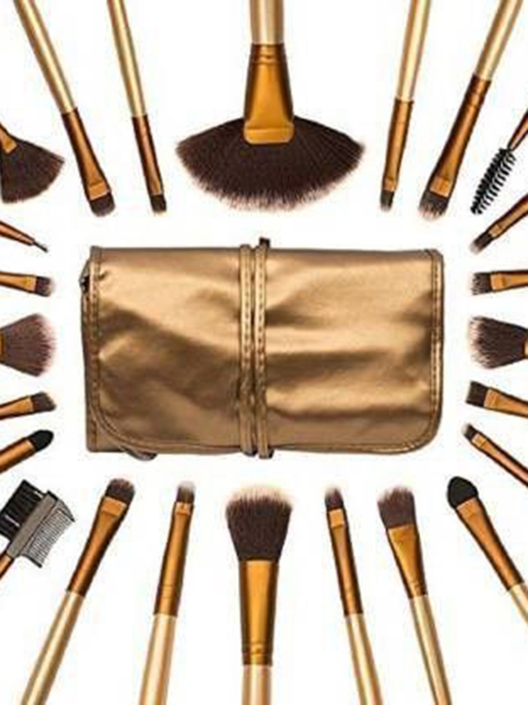 

Yoana Set of 24 Beauty Cosmetic Brush With Pouch Case, Gold