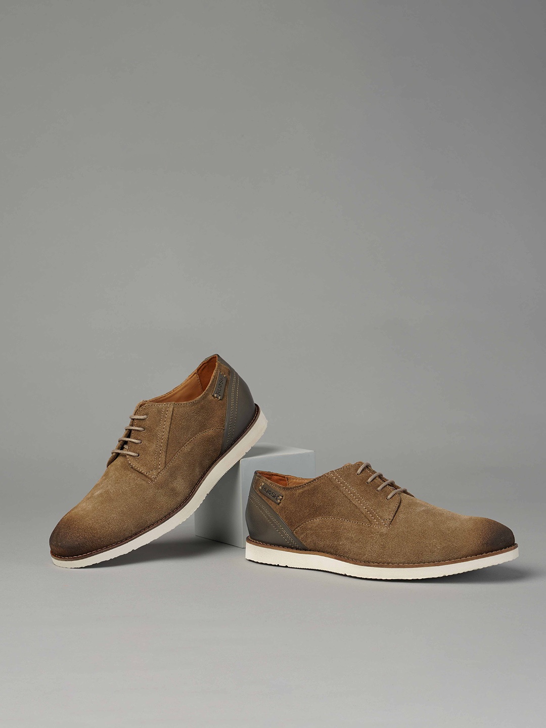 

Ruosh Men Colourblocked Suede Derbys, Brown