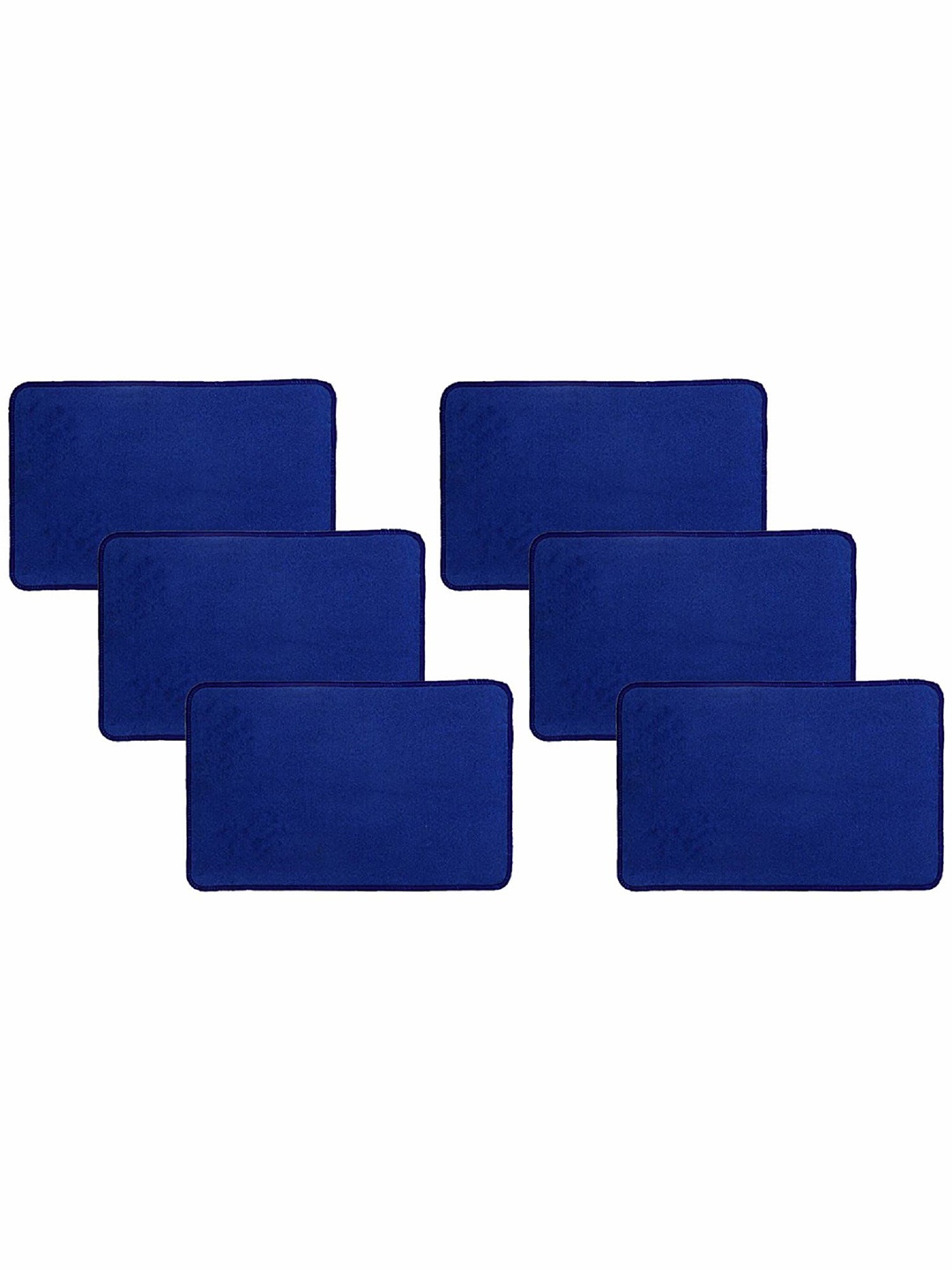

Kuber Industries Blue 6 Pieces Textured Microfiber Anti Slip Doormats