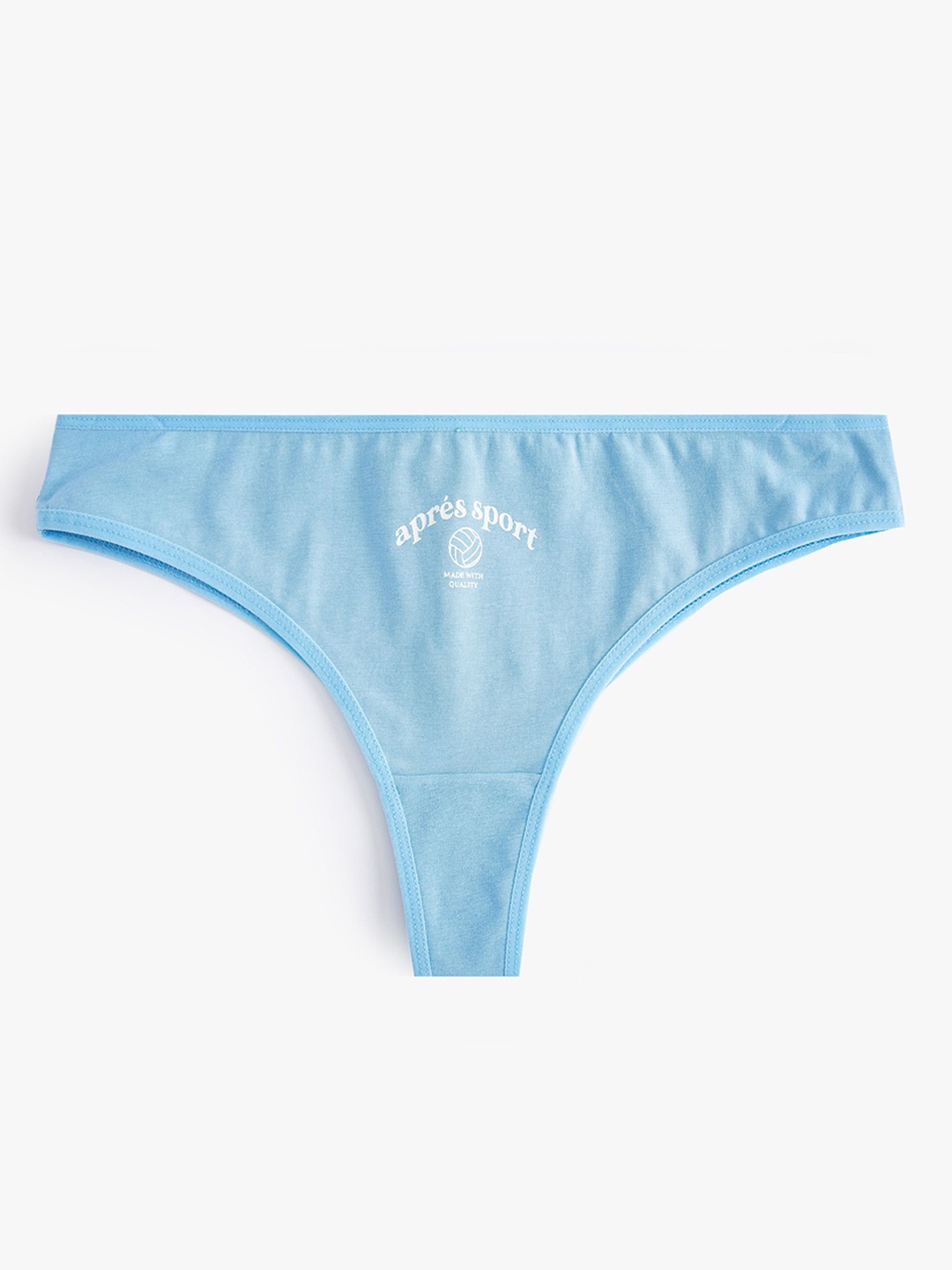

Koton Printed Cotton Thong Briefs, Blue