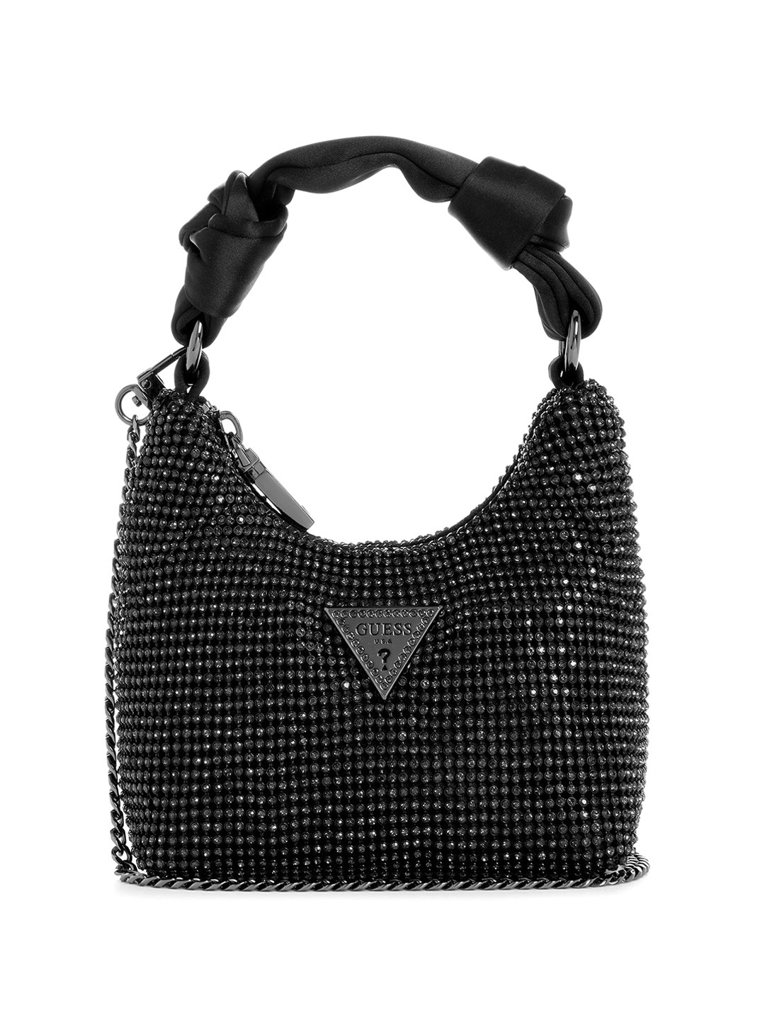 

GUESS Embellished Structured Hobo Bag, Black