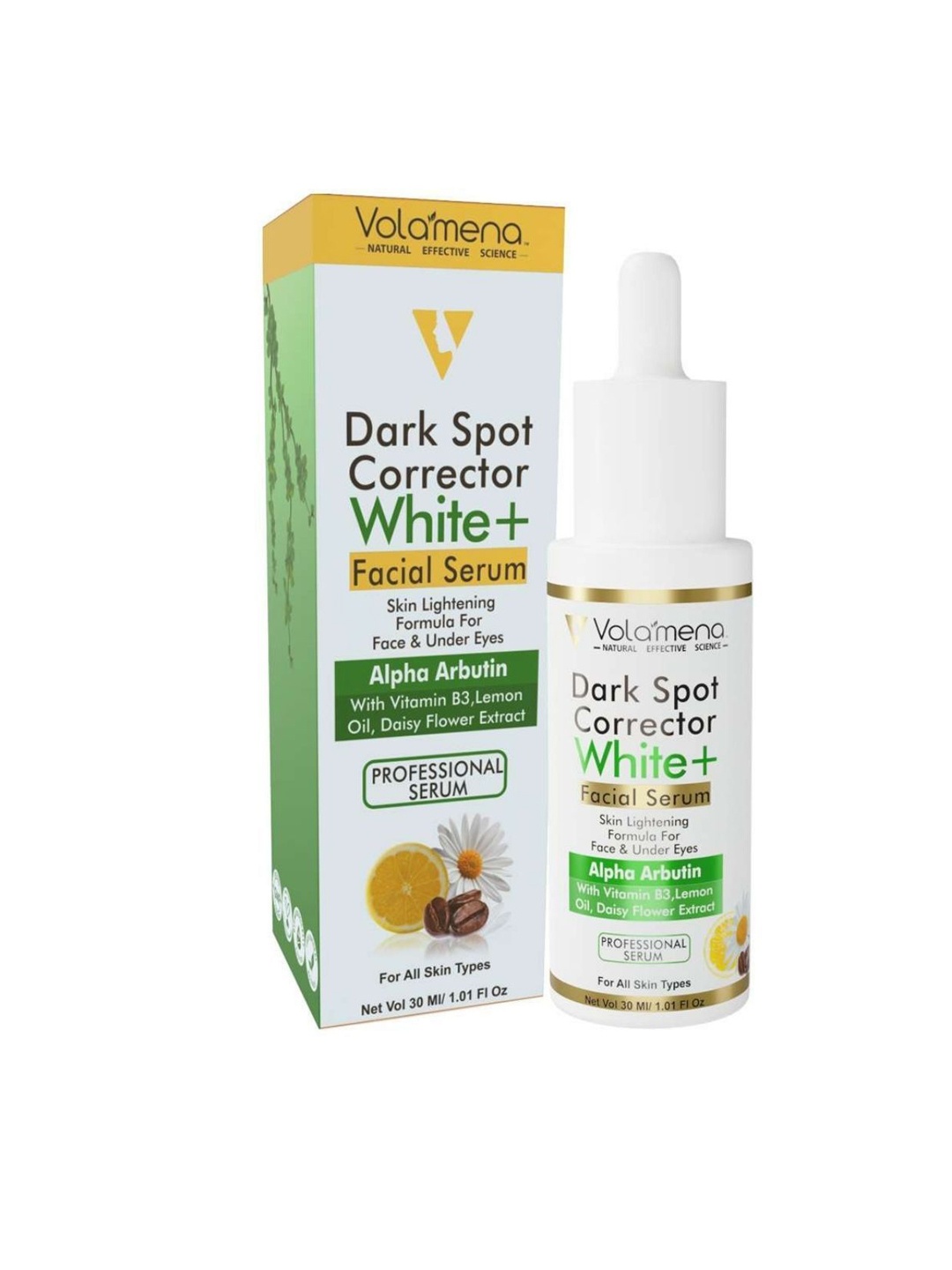 

Volamena Dark Spot Corrector White + Professional Facial Serum-30 ml, Transparent