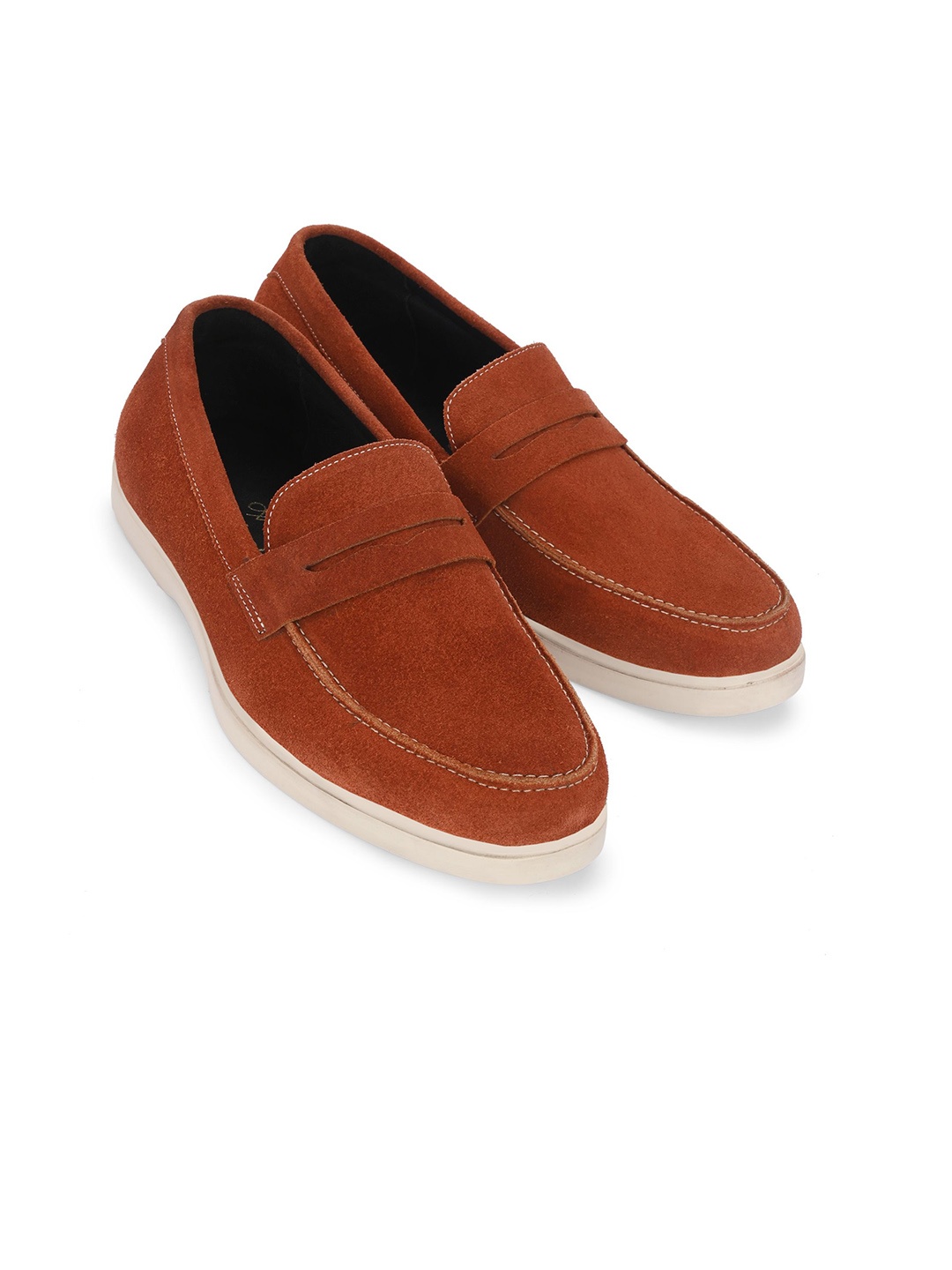 

Harrykson London Men Woven Design Suede Loafers, Orange