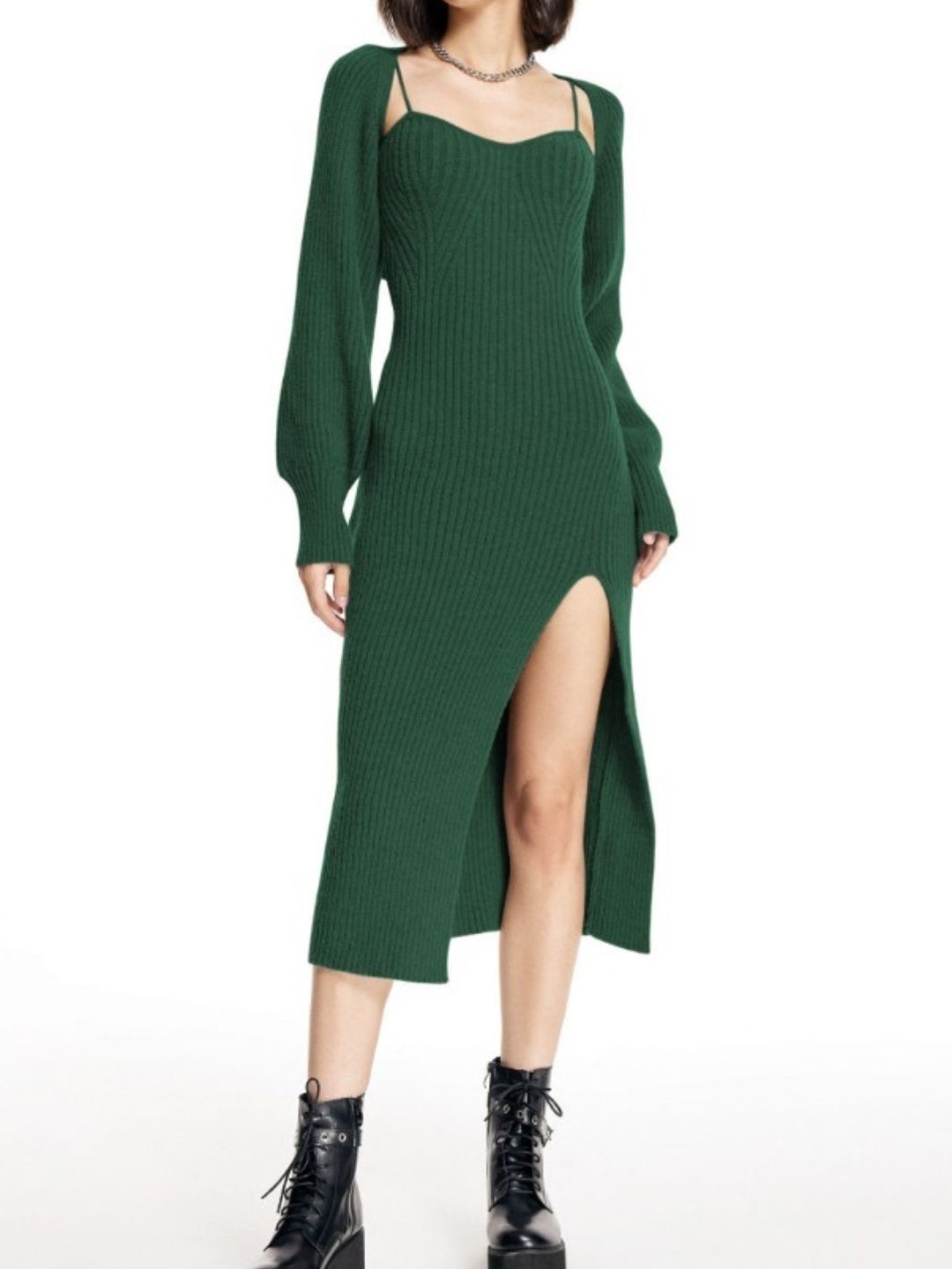 

StyleCast Puff Sleeve Striped Sheath Dress, Green