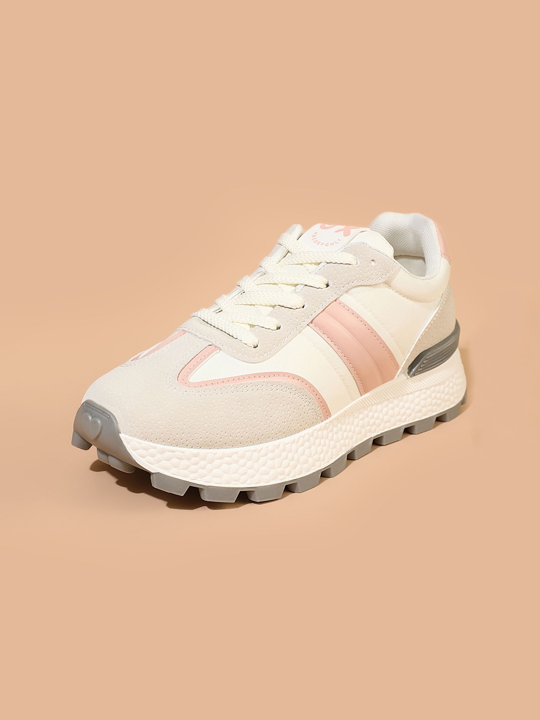

LULU & SKY Women Colourblocked PU Lace-Ups Sneakers, Pink