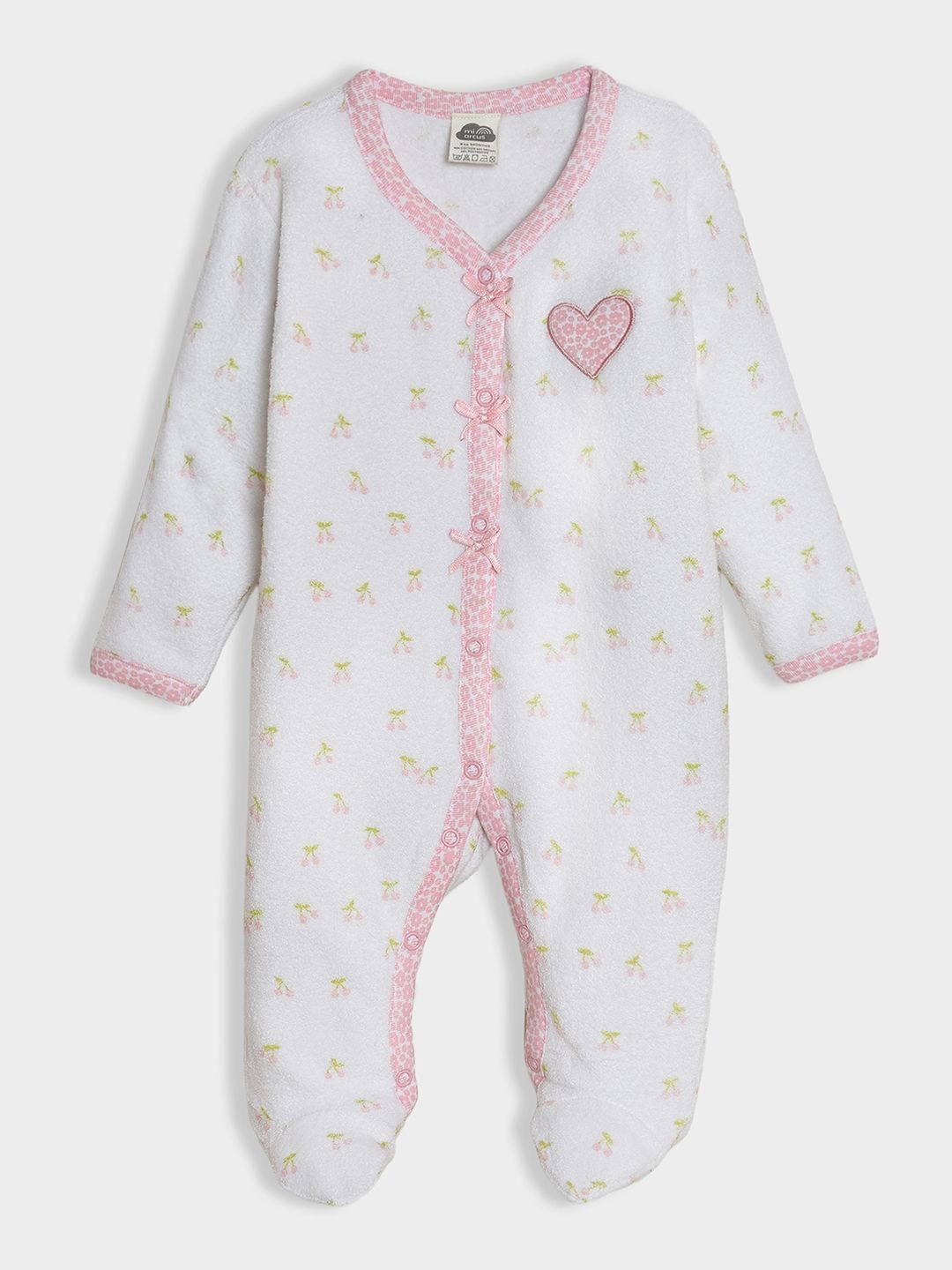 

MiArcus Girls Printed Sleepsuit, White