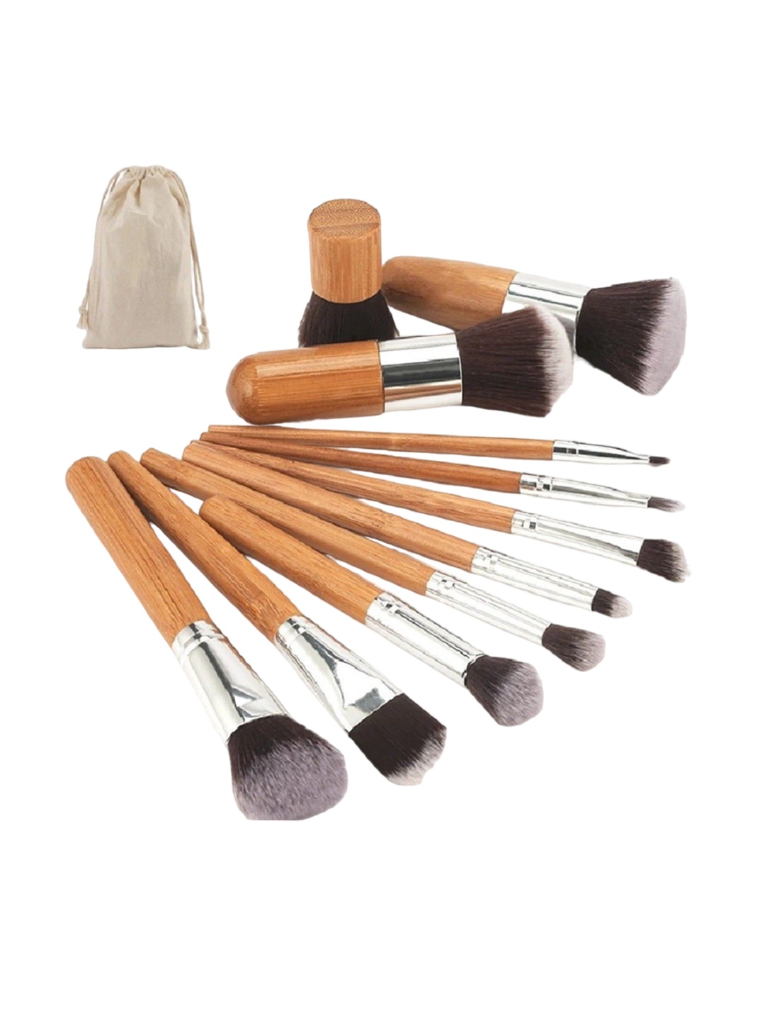 

Yoana Set Of 11 Professional Makeup Brushes Set With Pouch, Brown