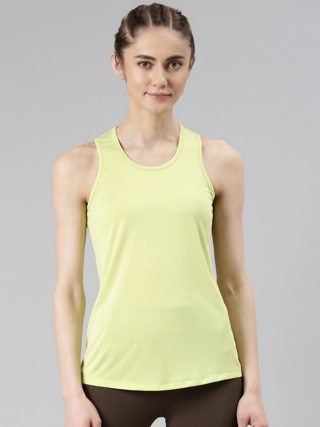 

Enamor Athleisure Basic Workout Dry Fit Crew Neck Activewear Tshirt, Lime green