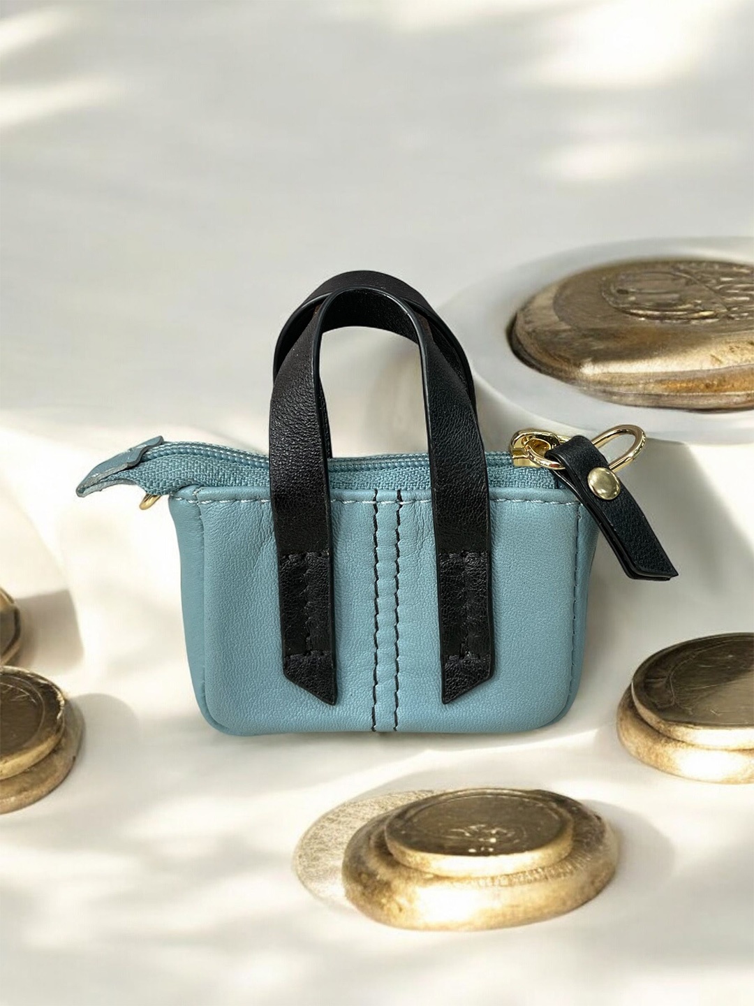 

Baraca Leather Mini Handheld Bag, Blue