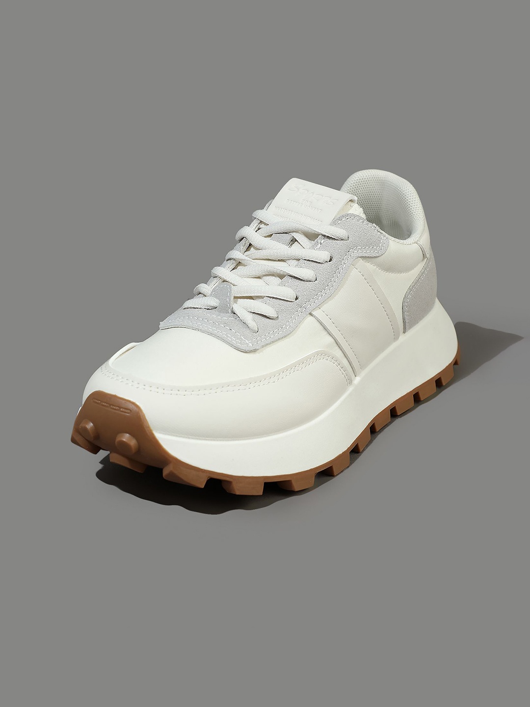 

LULU & SKY Women Lace-Ups Colourblocked PU Sneakers, White