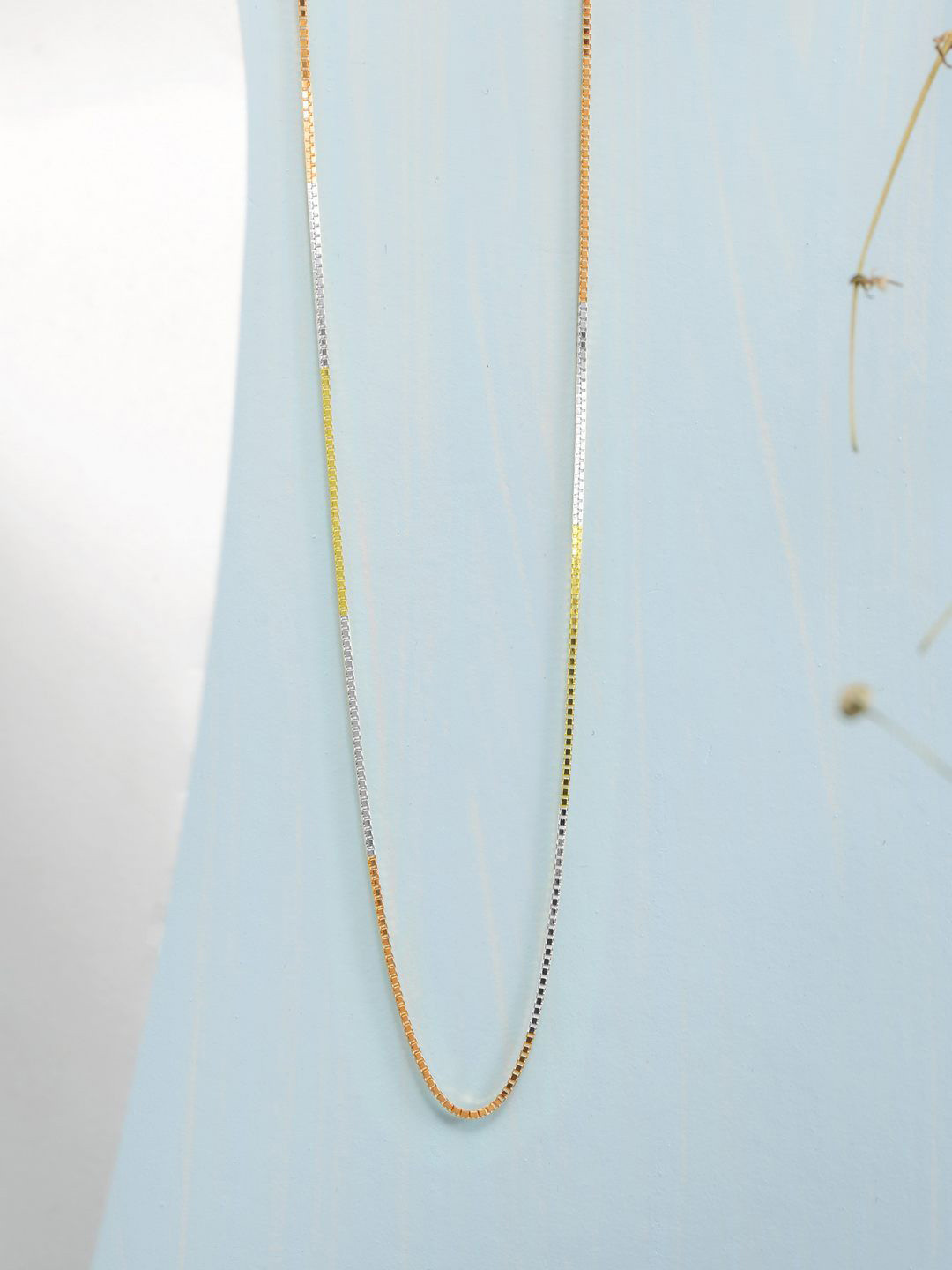

Zavya Unisex 925 Sterling Silver Rhodium-Plated Triple Toned Box Chain