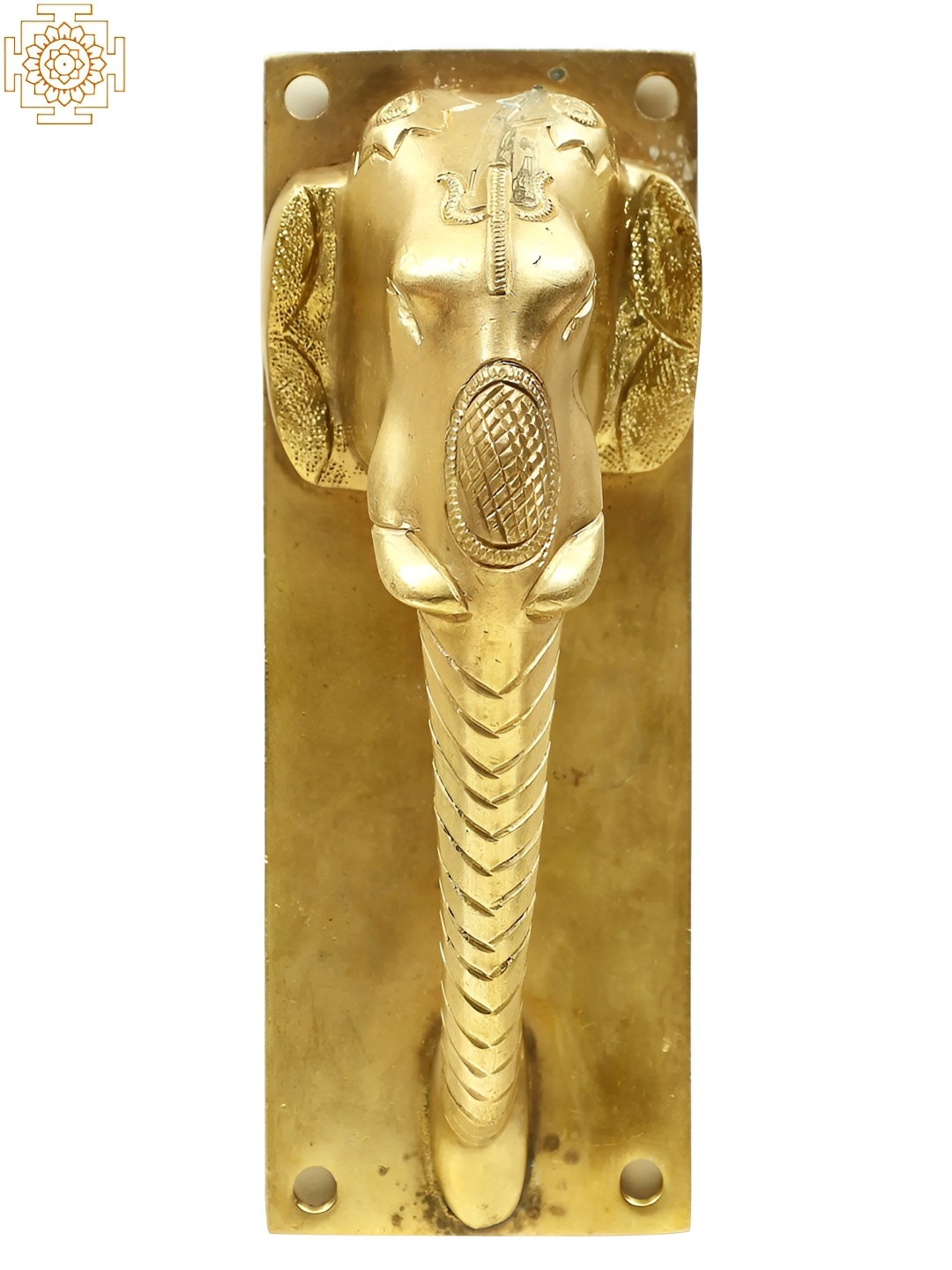 

Exotic India Brass Elephant Door Handle, Gold
