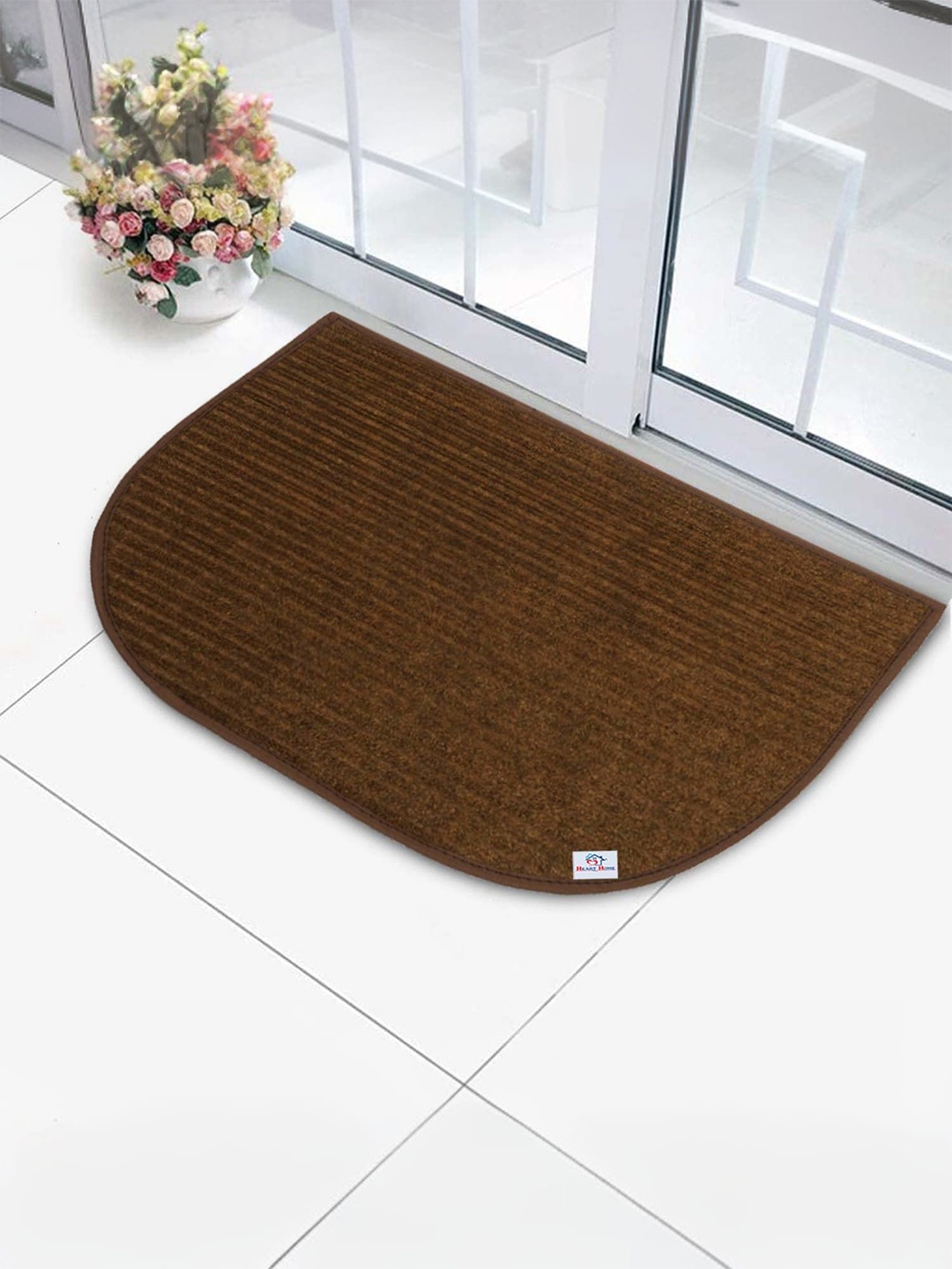 

Kuber Industries Brown Textutred Durable Microfiber Doormat