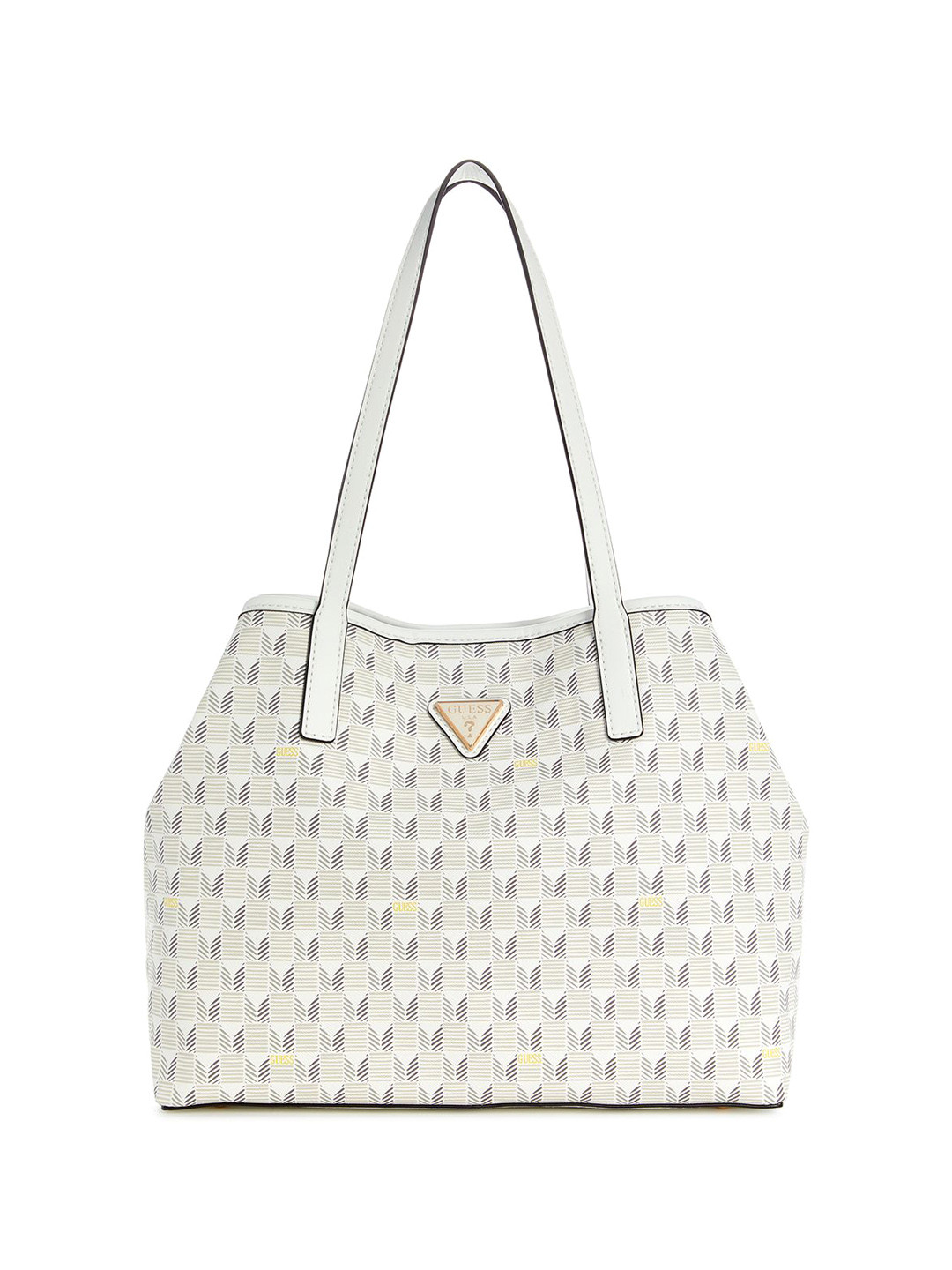 

GUESS Printed PU Structured Handheld Bag with Quilted, Grey