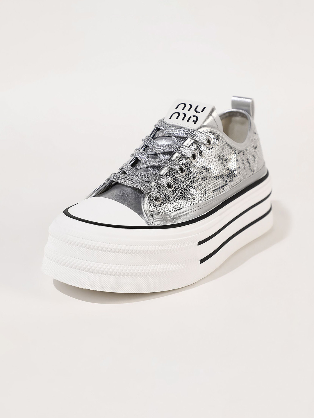 

LULU & SKY Women Textured PU Sneakers, Silver
