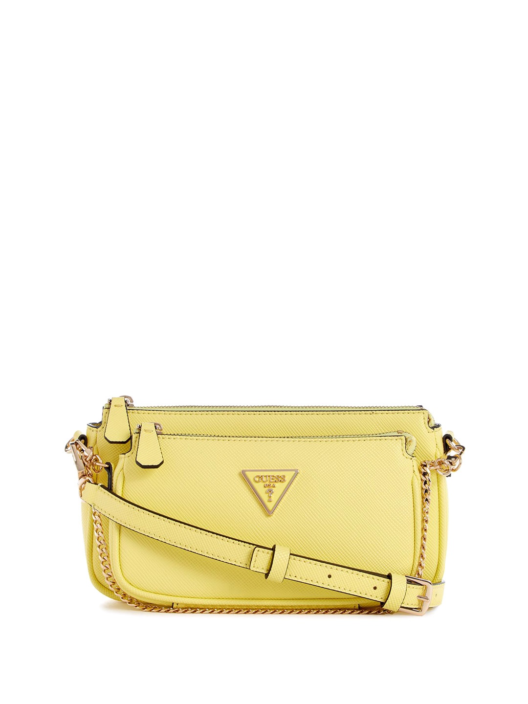 

GUESS PU Solid Structured Sling Crossbody Bag, Yellow