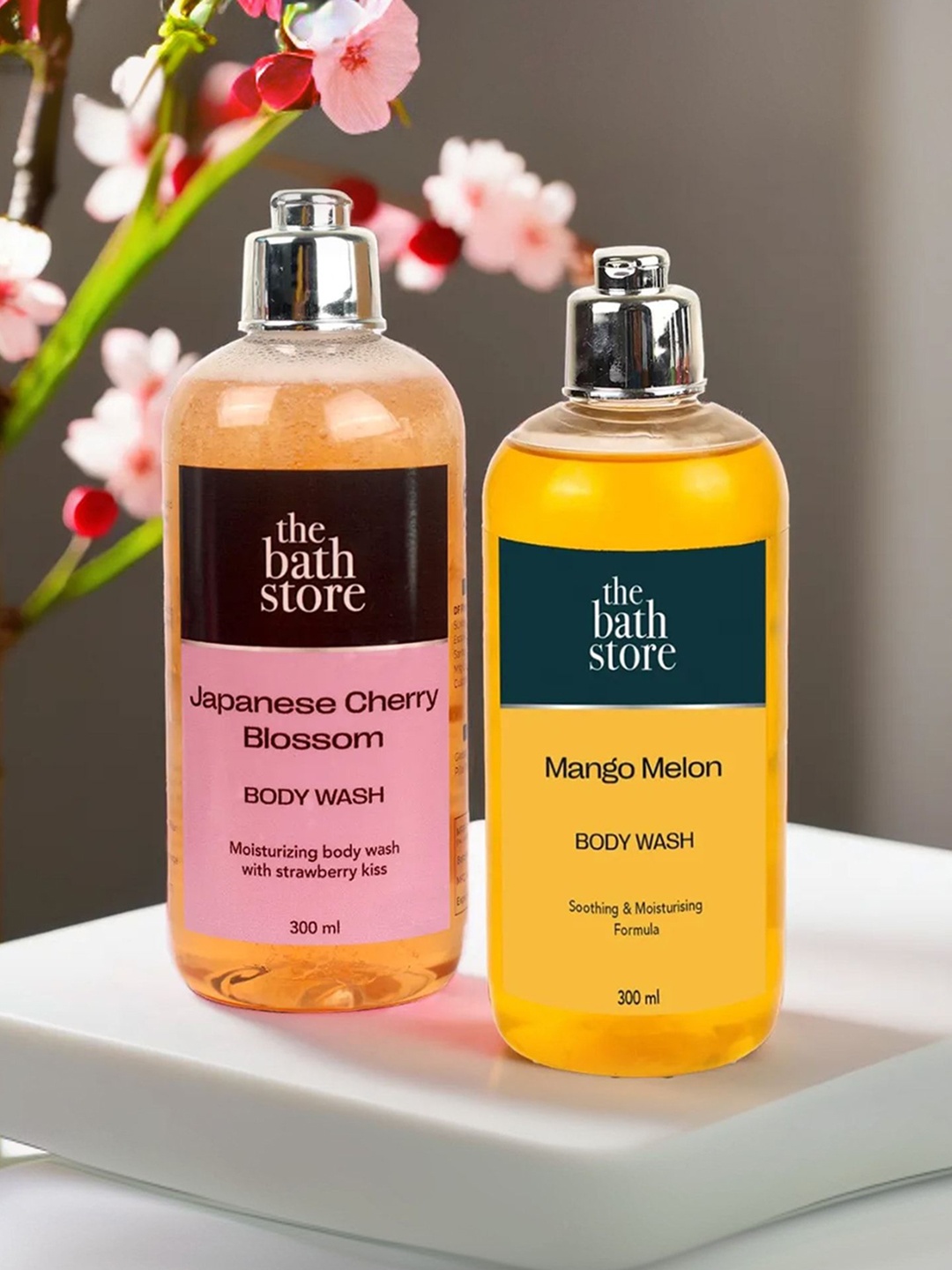 

The Bath Store 2Pc Body Wash Mango Melon & Japanese Cherry Blossom Shower Gels, Pink