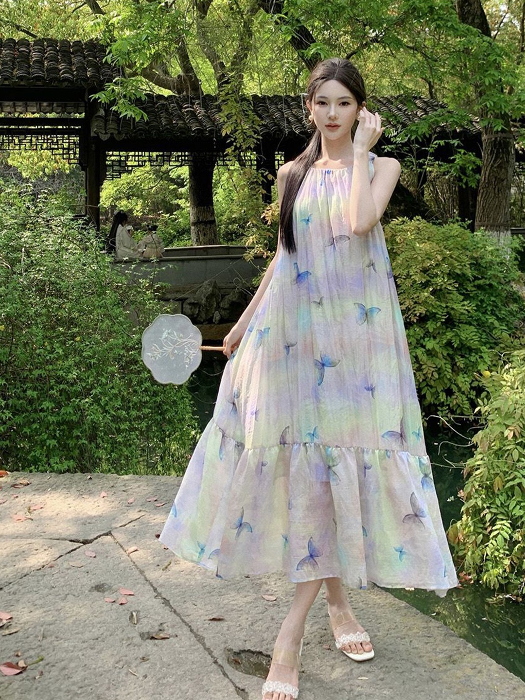 

JC Mode Tie and Dye A-Line Midi Dress, Blue