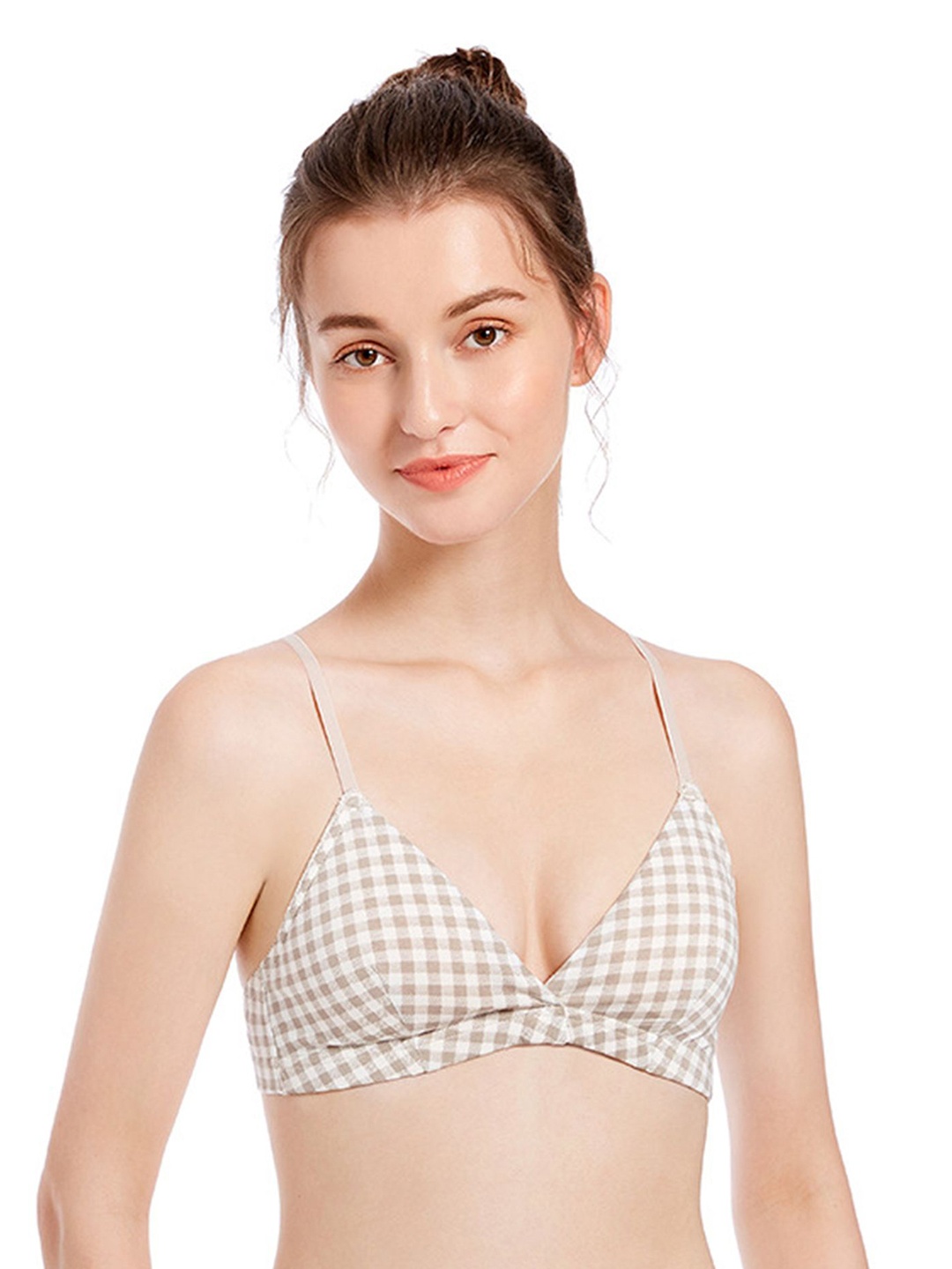 

LULU & SKY Geometric Bra Medium Coverage Lightly Padded, Green